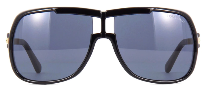 TOM FORD CAINE 01A Mask Sunglasses - Shiny Black
