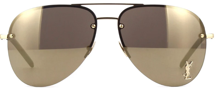 Saint Laurent SLClassic11M 004 Aviator Sunglasses - Gold
