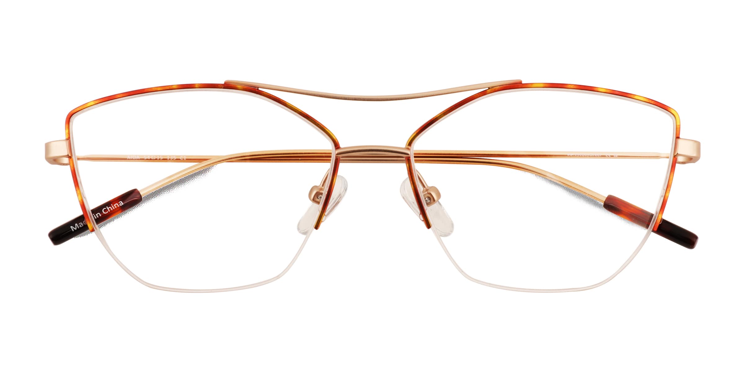 Aida Aviator Tortoise Rose Gold Glasses for Women