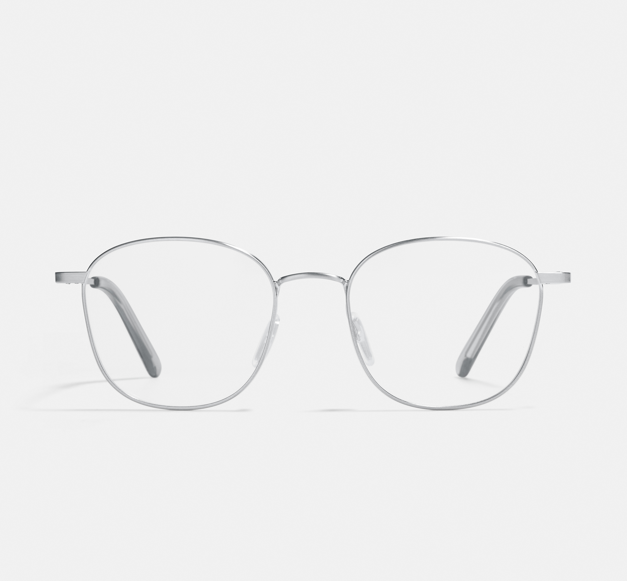 Jay Satin Silver | Square Metal Glasses