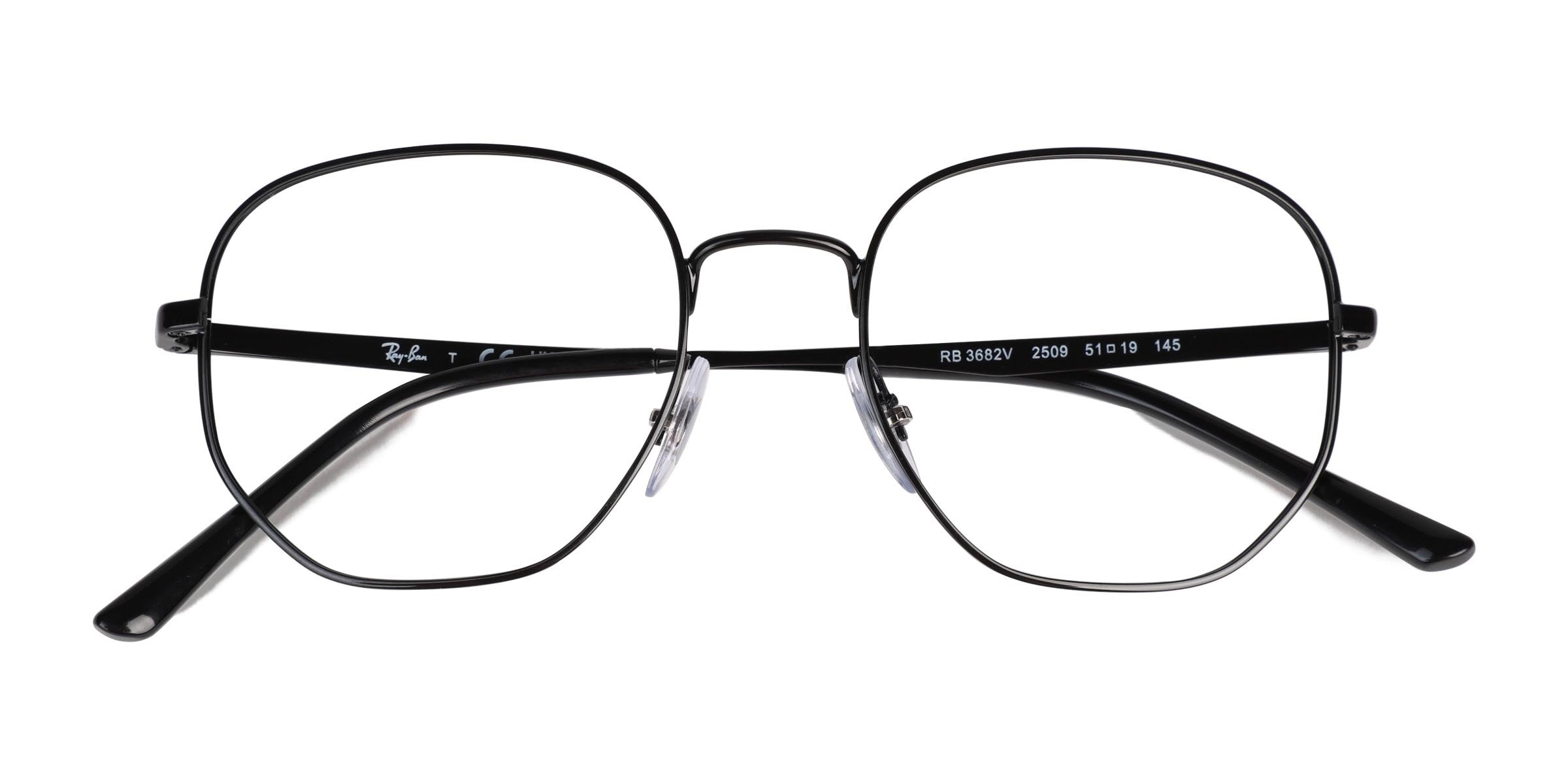Ray-Ban RB3682V - Square Black Frame Eyeglasses