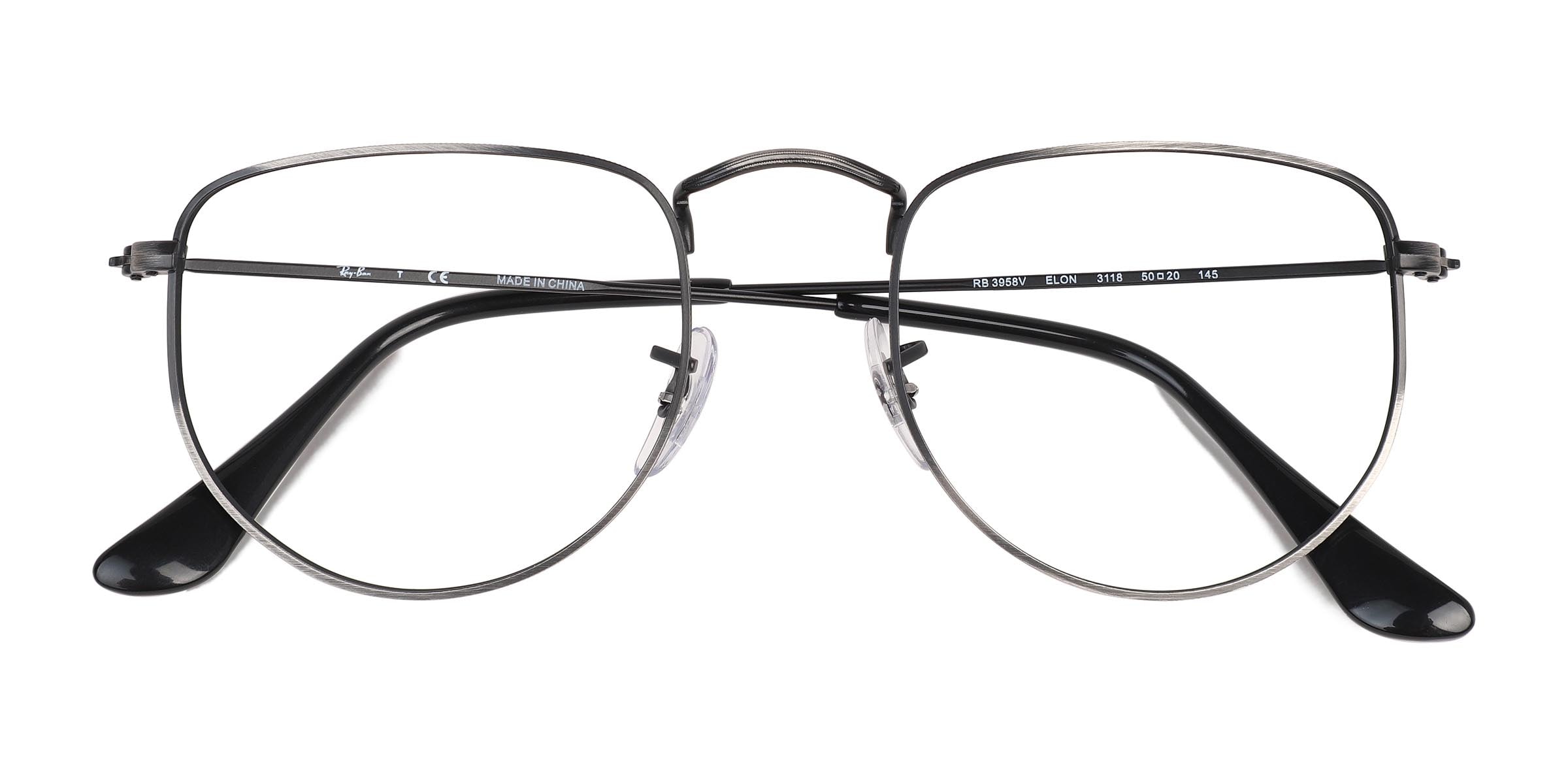 Ray-Ban RB3958V Elon - Geometric Antique Gunmetal Frame Eyeglasses