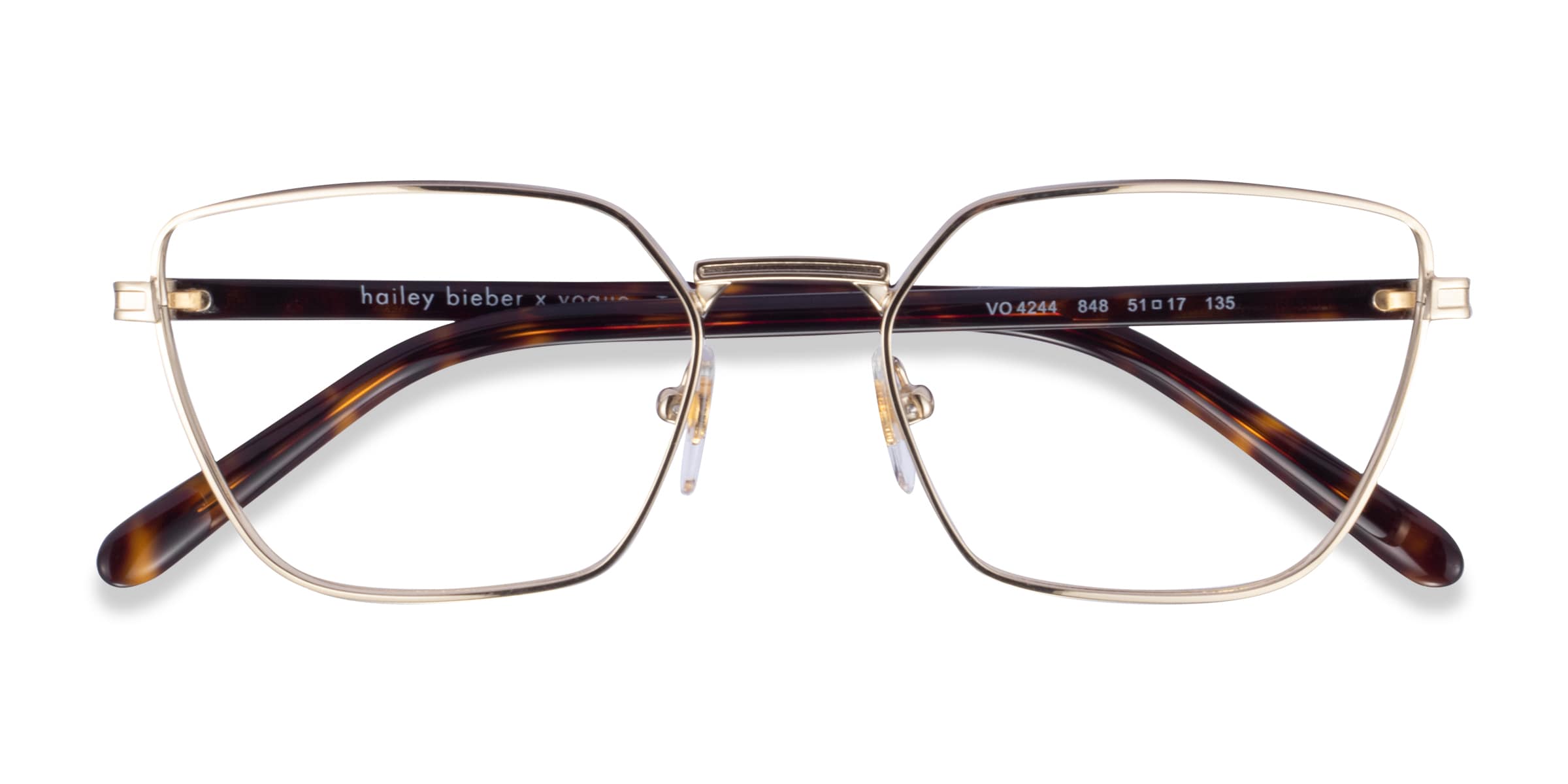 Vogue Eyewear VO4244 - Rectangle Pale Gold Frame Glasses For Women