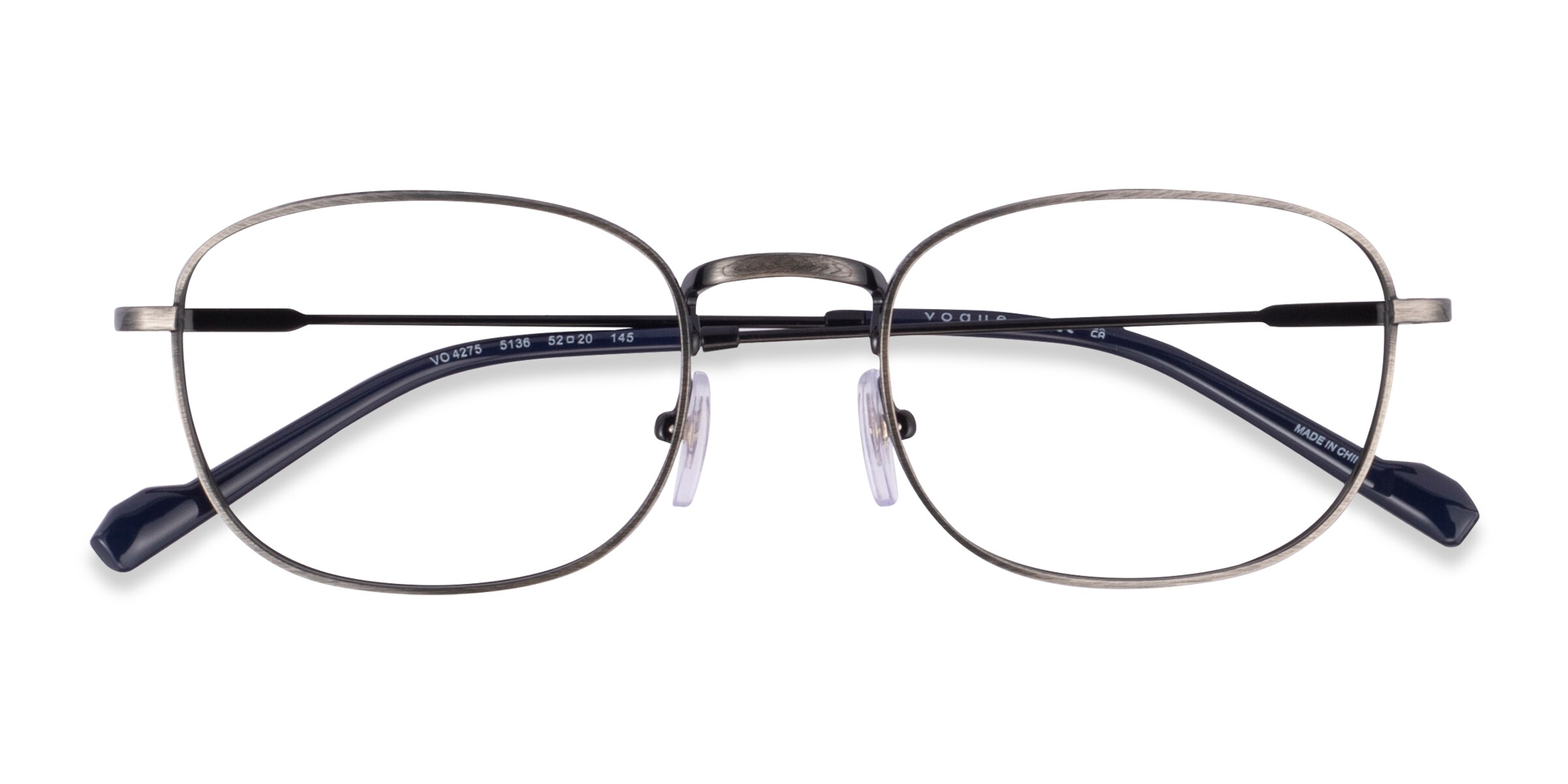 Vogue Eyewear VO4275 - Oval Silver Antique Frame Glasses For Men