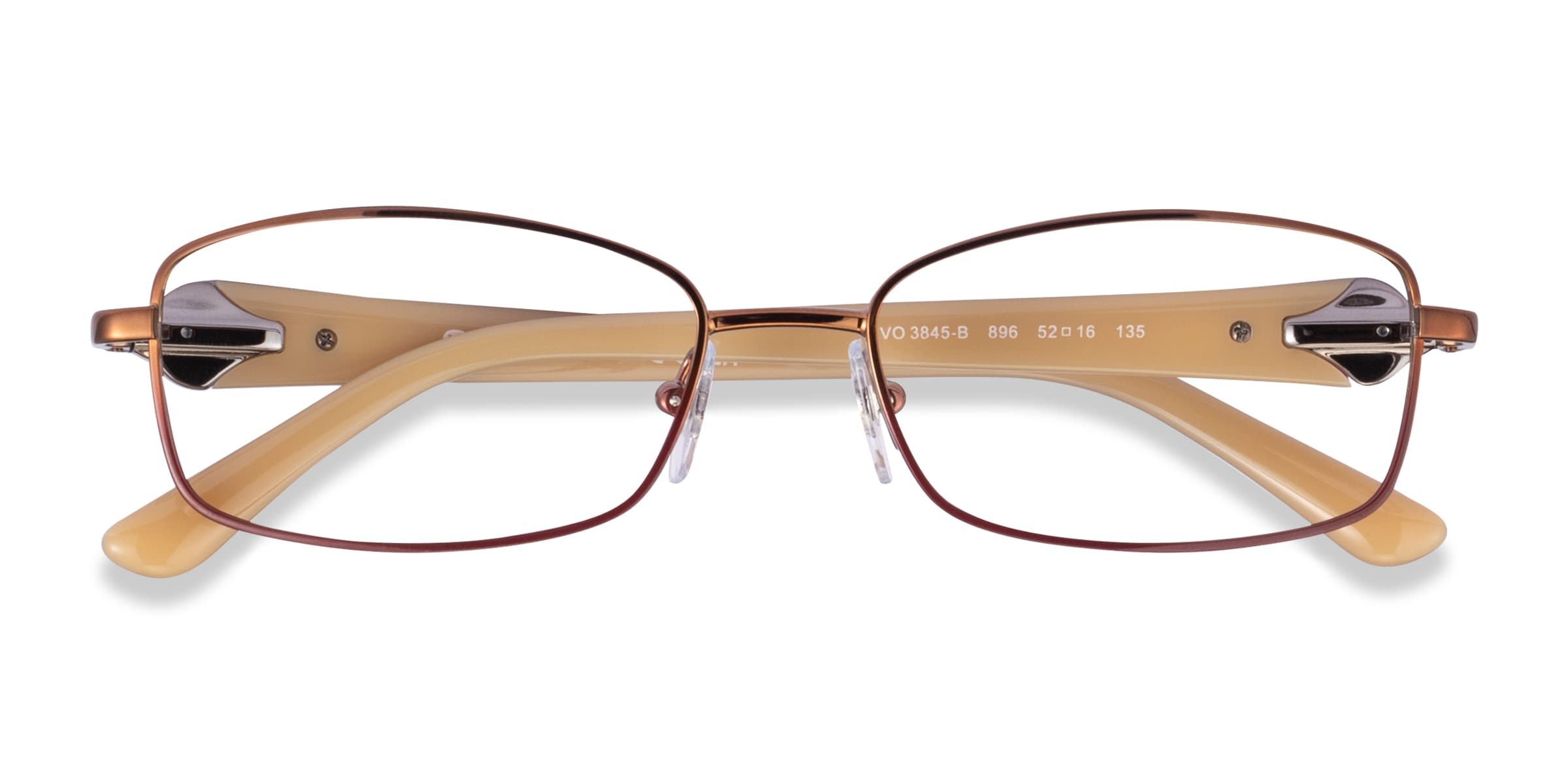 Vogue Eyewear VO3845B - Rectangle Brown Pink Frame Glasses For Women