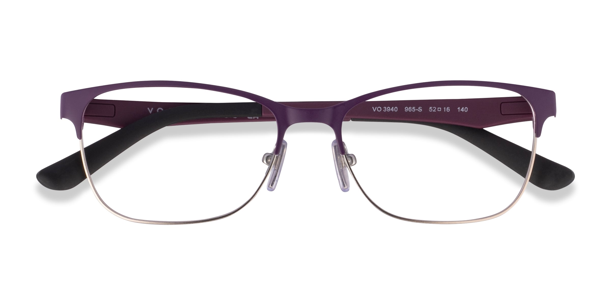 Vogue Eyewear VO3940 - Cat Eye Plum Silver Frame Glasses For Women
