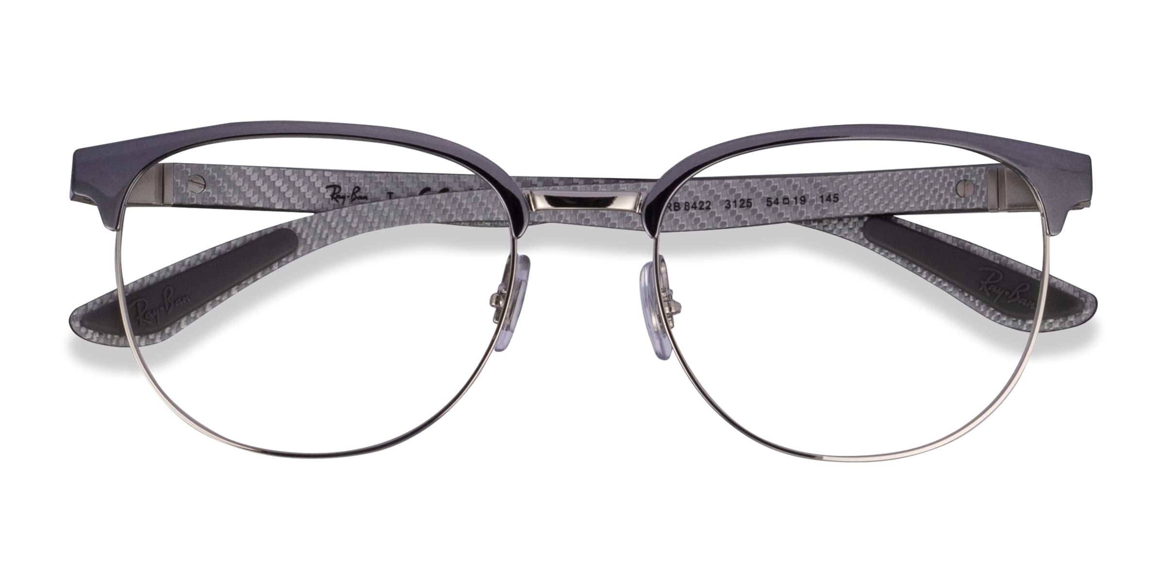 Ray-Ban RB8422 - Round Gray Silver Frame Eyeglasses