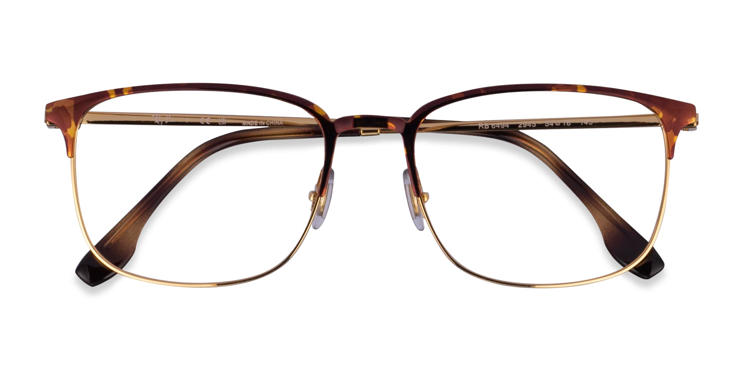 Ray-Ban RB6494 - Browline Tortoise Gold Frame Eyeglasses