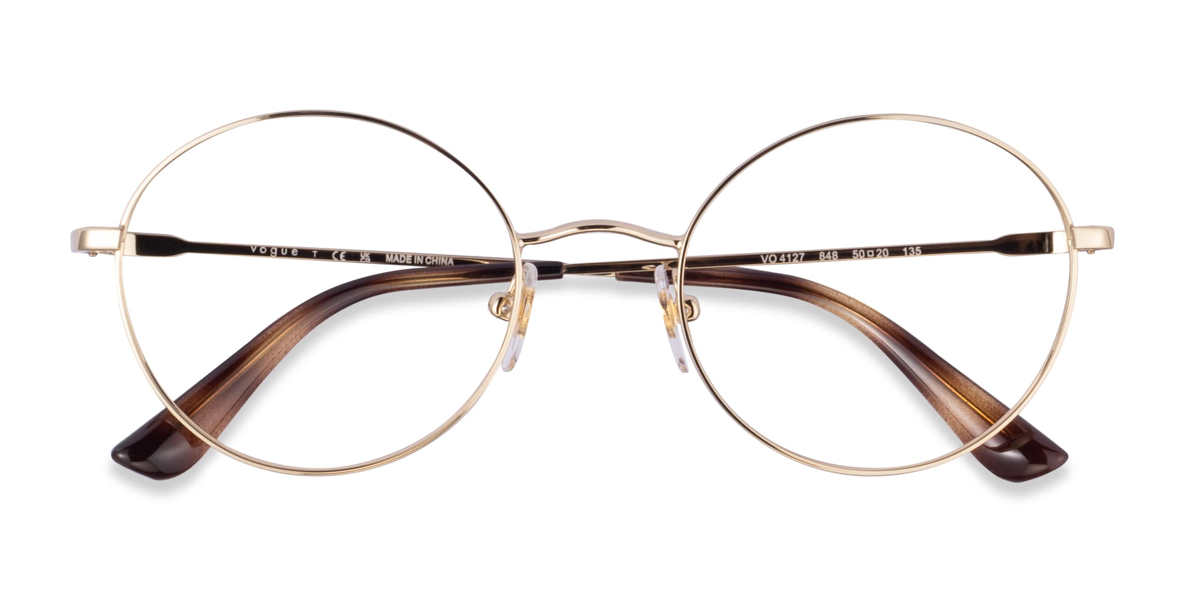 Vogue Eyewear VO4127 - Round Pale Gold Frame Eyeglasses