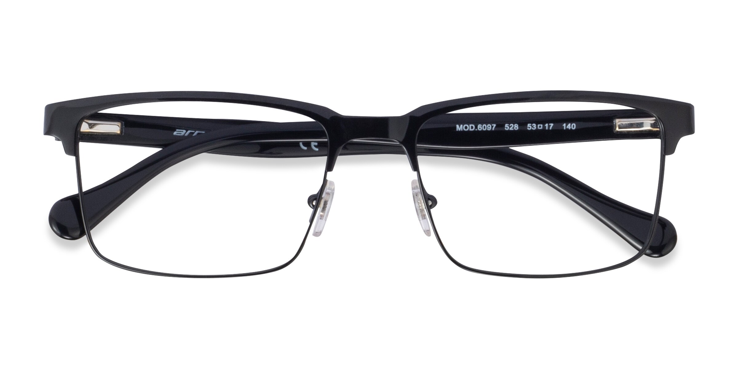 ARNETTE Component - Rectangle Shiny Black Frame Glasses For Men