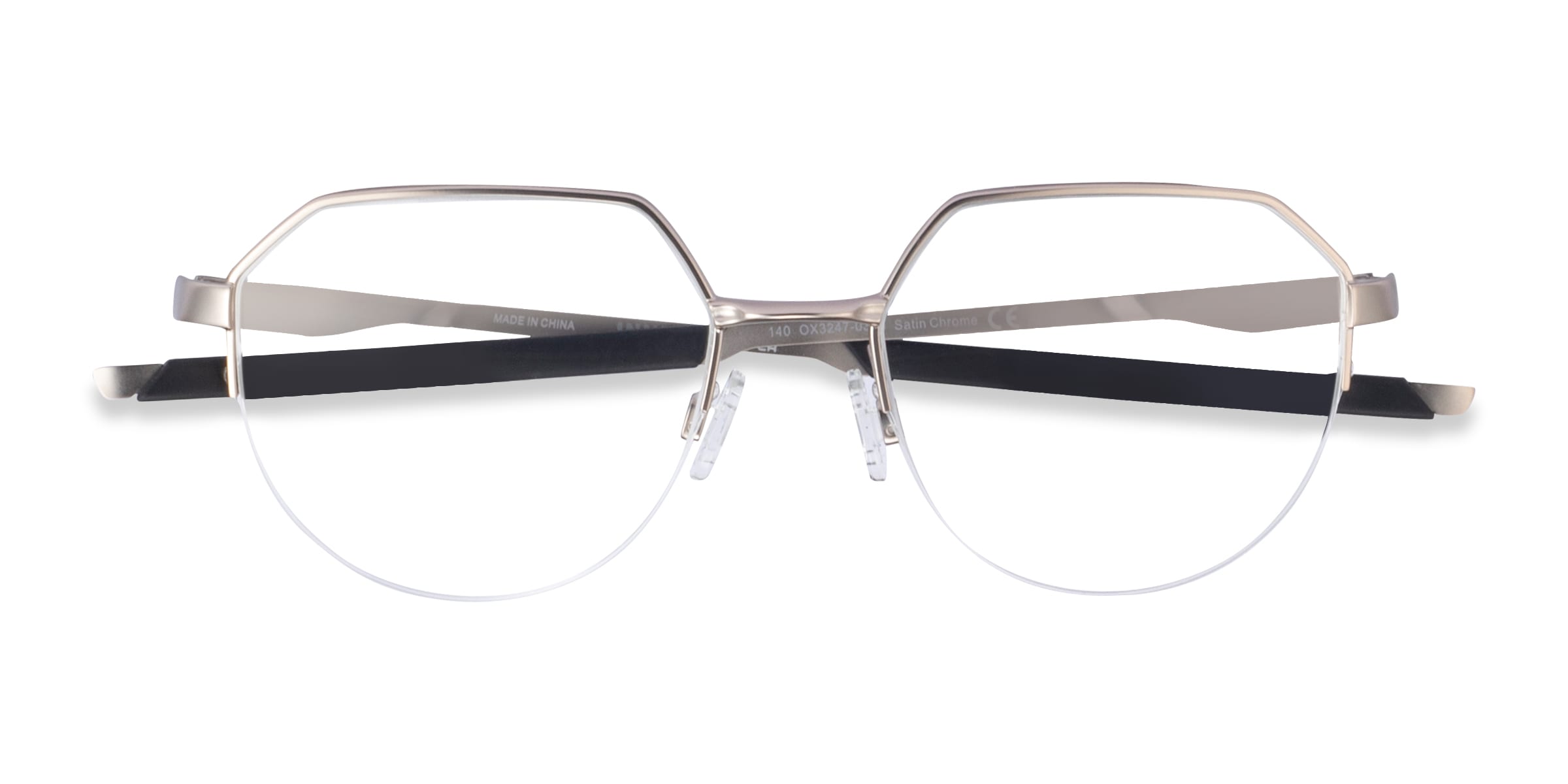 Oakley Inner Foil - Geometric Satin Chrome Frame Eyeglasses