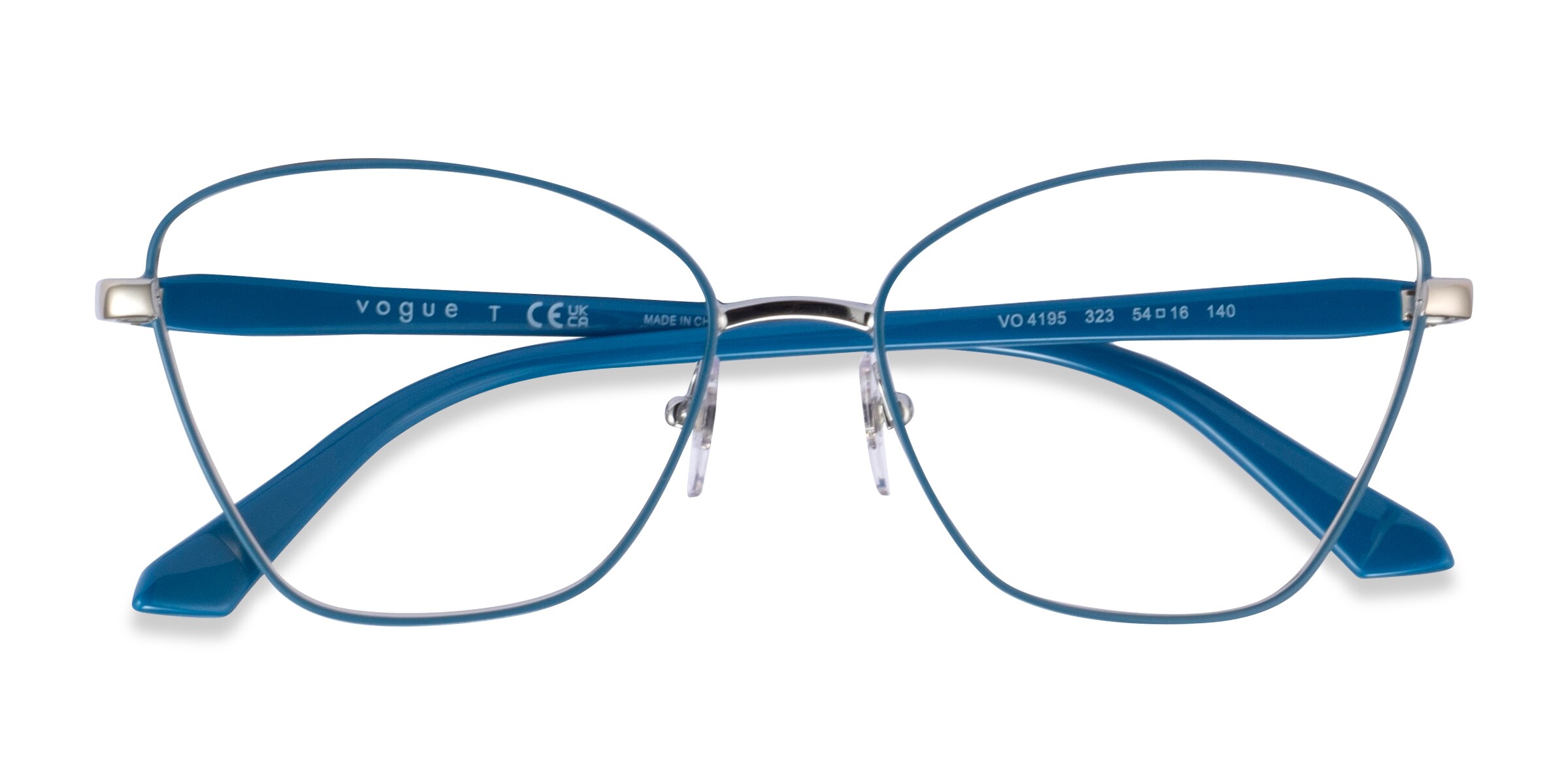 Vogue Eyewear VO4195 - Cat Eye Blue  Silver Frame Glasses For Women