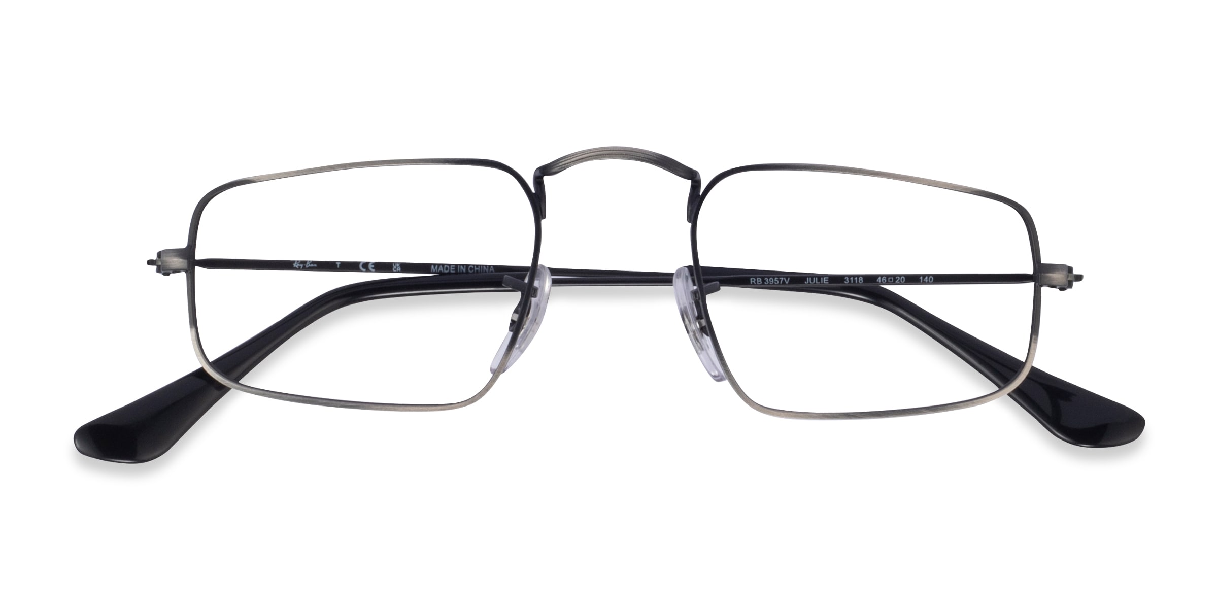 Ray-Ban RB3957V Julie - Rectangle Antique Gunmetal Frame Eyeglasses
