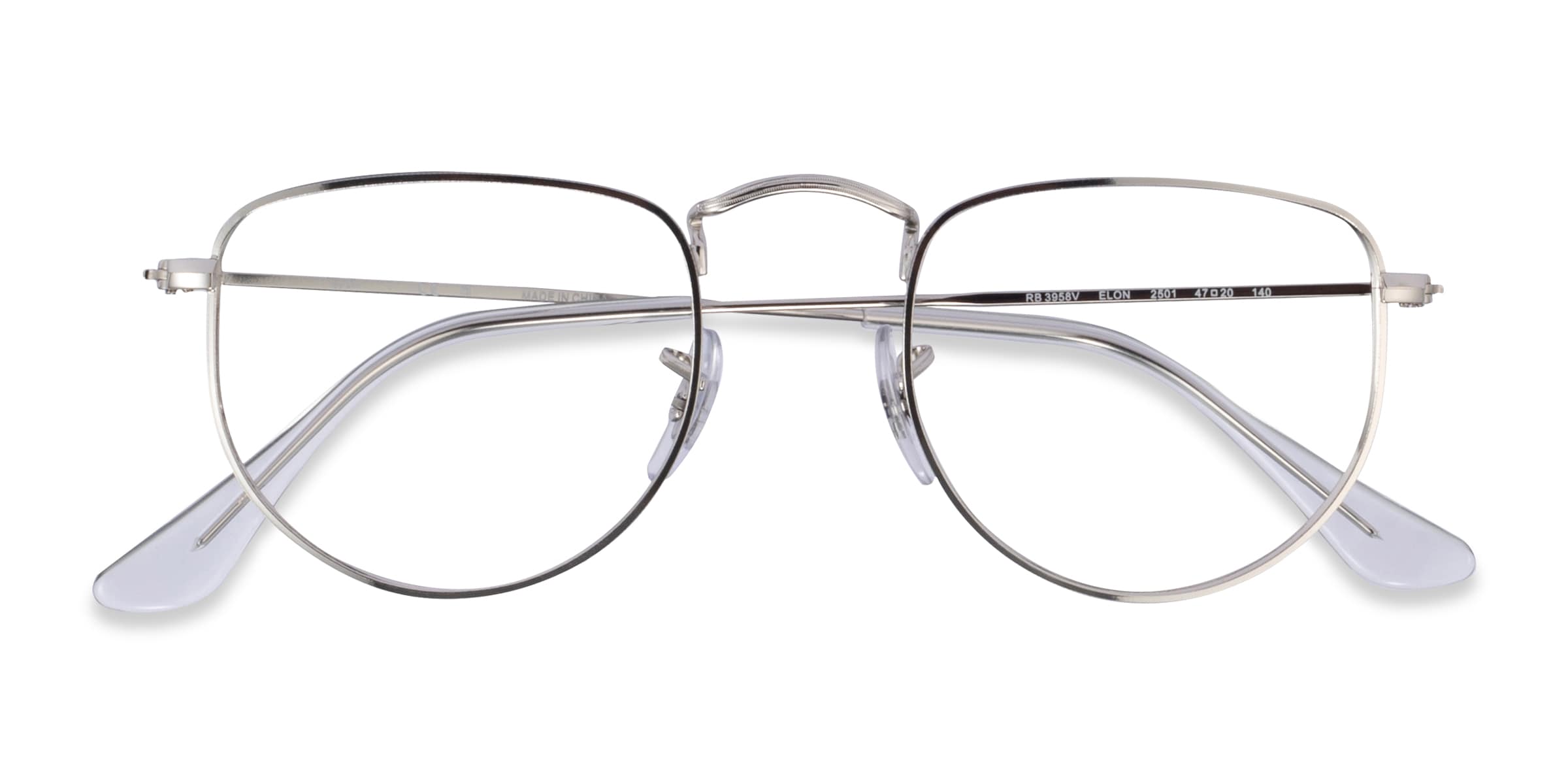 Ray-Ban RB3958V Elon - Geometric Silver Frame Eyeglasses