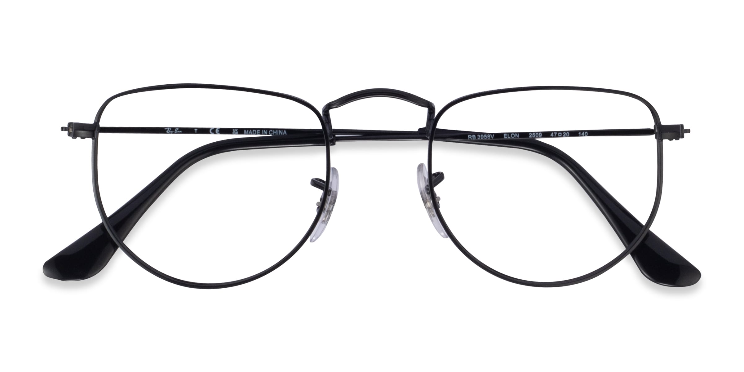 Ray-Ban RB3958V Elon - Geometric Polished Black Frame Eyeglasses