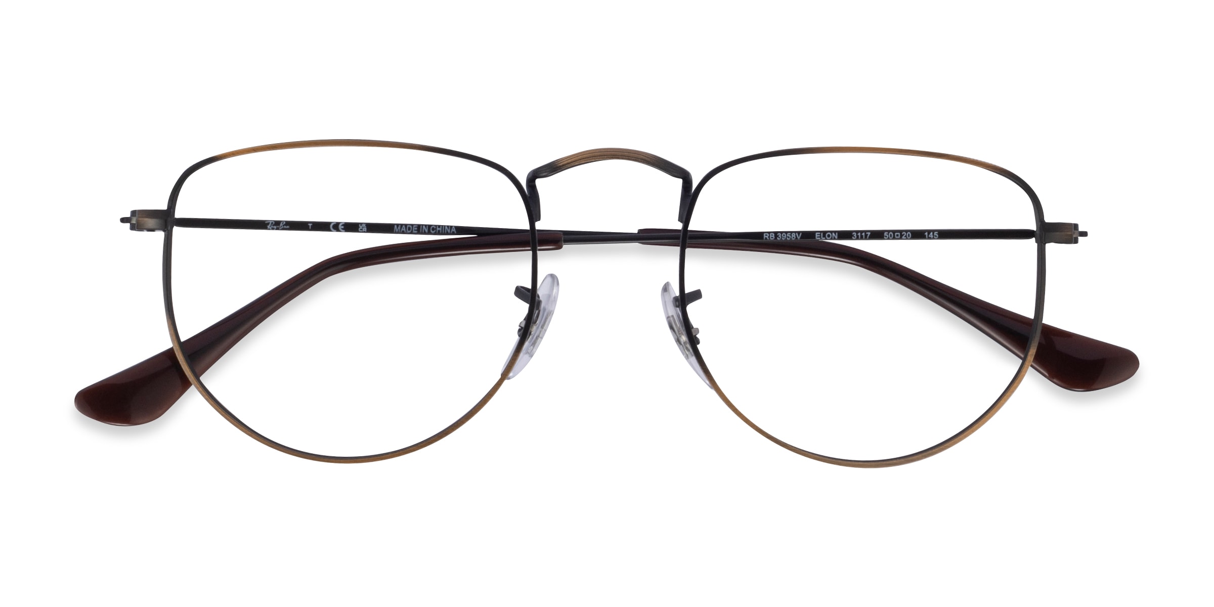 Ray-Ban RB3958V Elon - Geometric Antique Gold Frame Eyeglasses