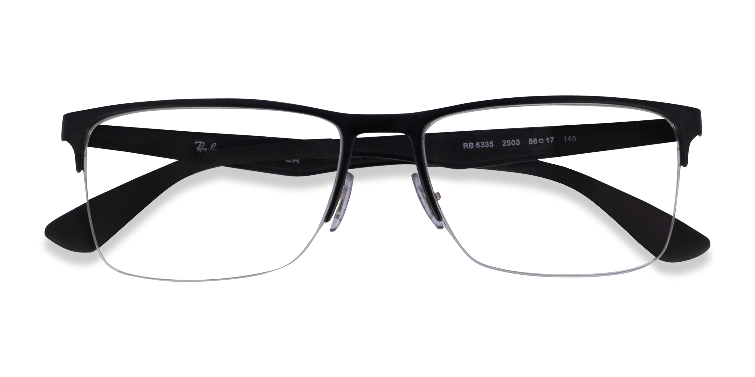 Ray-Ban RB6335 - Rectangle Matte Black Frame Eyeglasses