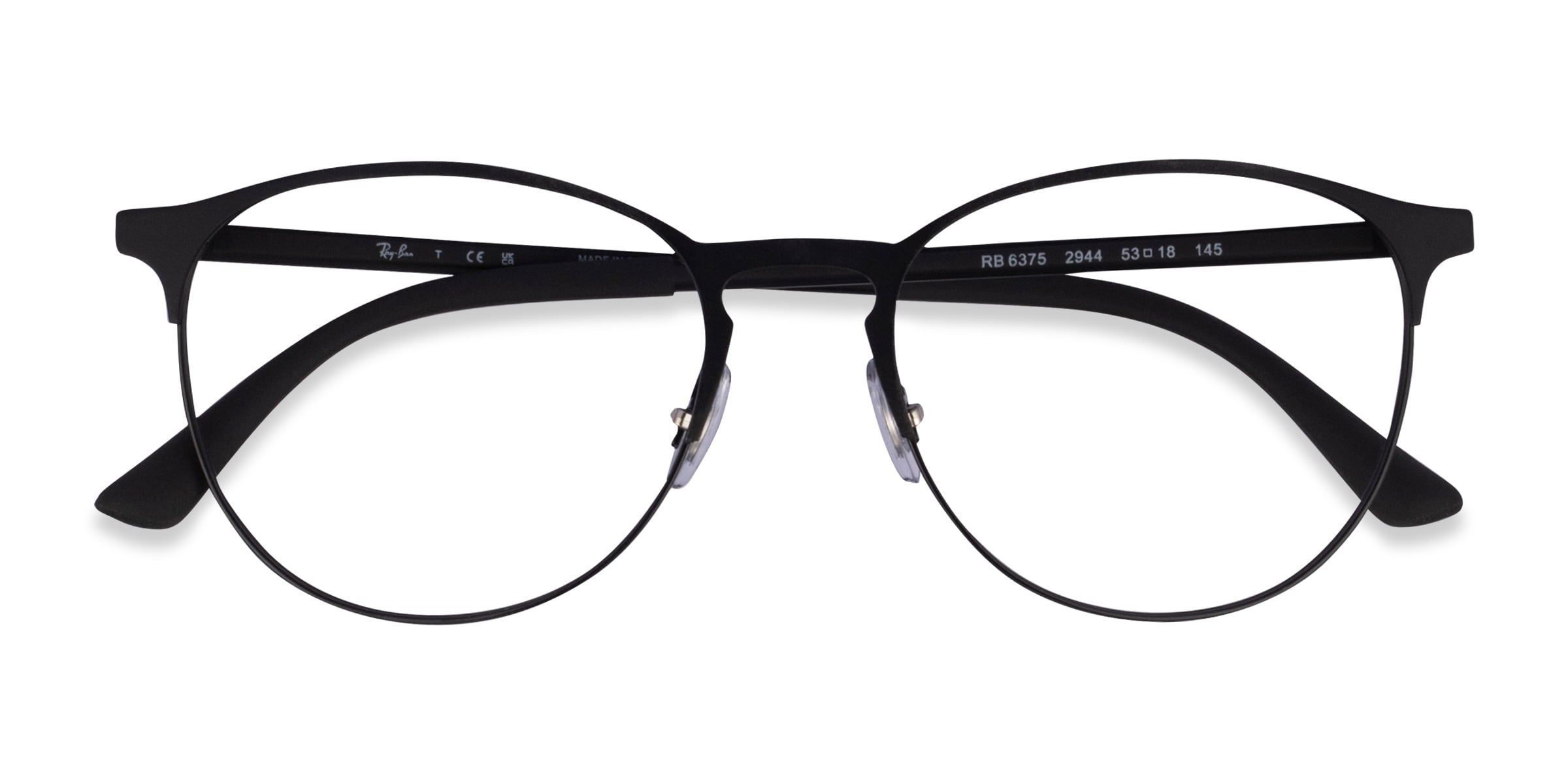 Ray-Ban RB6375 - Round Matte Black Frame Eyeglasses