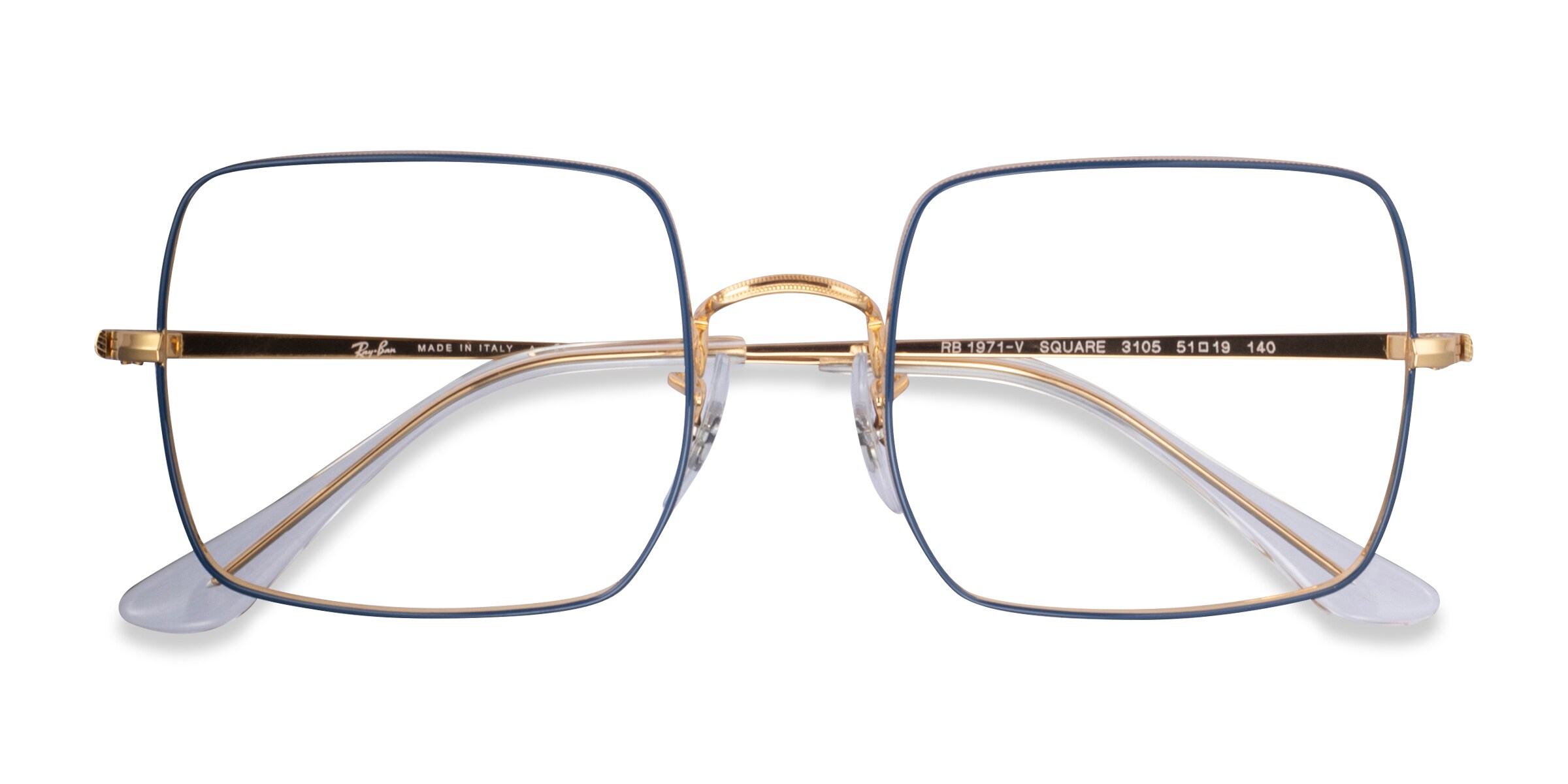Ray-Ban RB1971V - Square Blue Gold Frame Eyeglasses