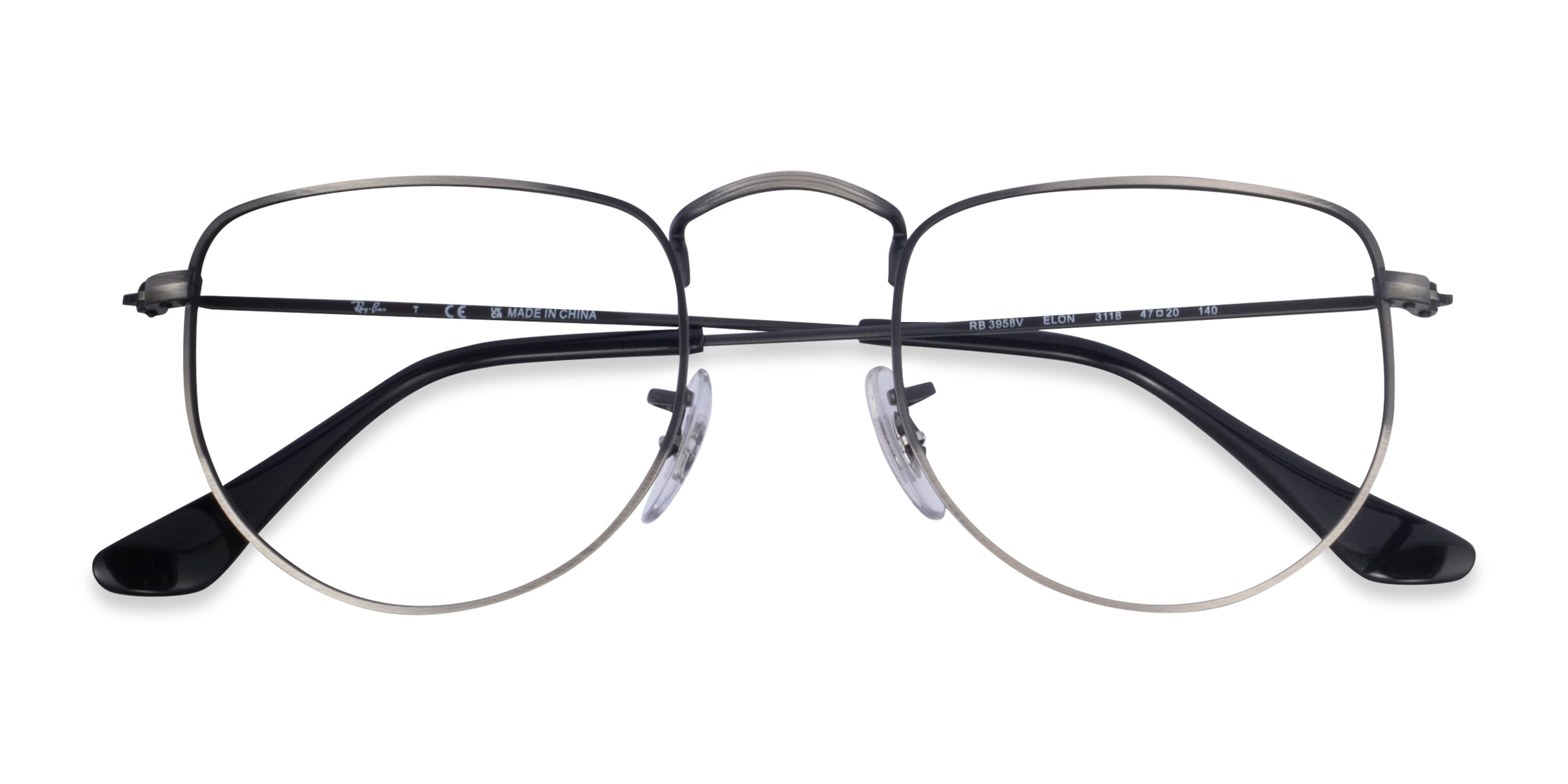 Ray-Ban RB3958V Elon - Geometric Matte Antique Gunmetal Frame Eyeglasses