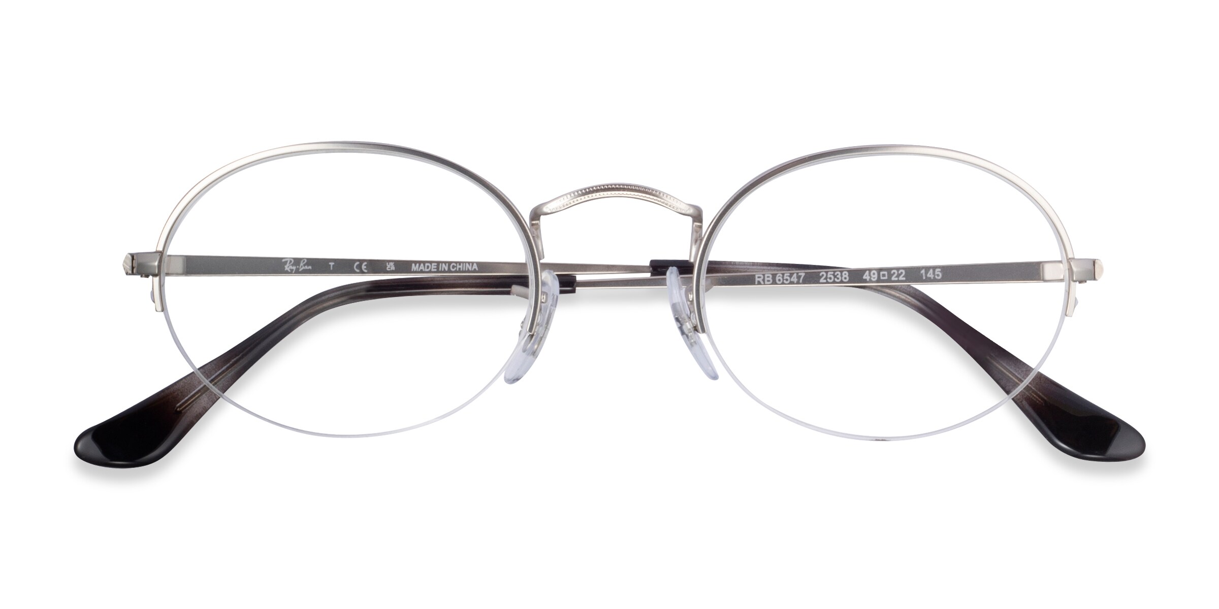 Ray-Ban RB6547 - Oval Matte Silver Frame Eyeglasses