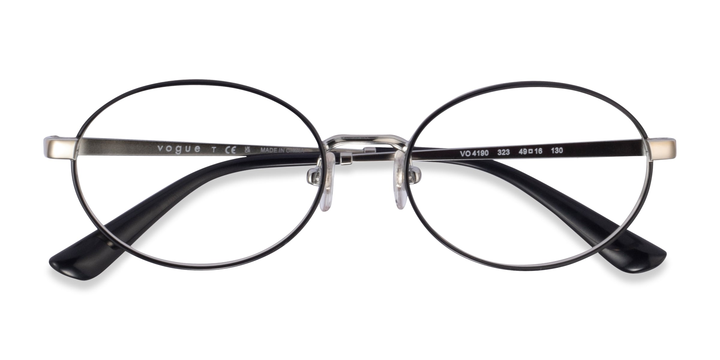 Vogue Eyewear VO4190 - Oval Black Silver Frame Eyeglasses