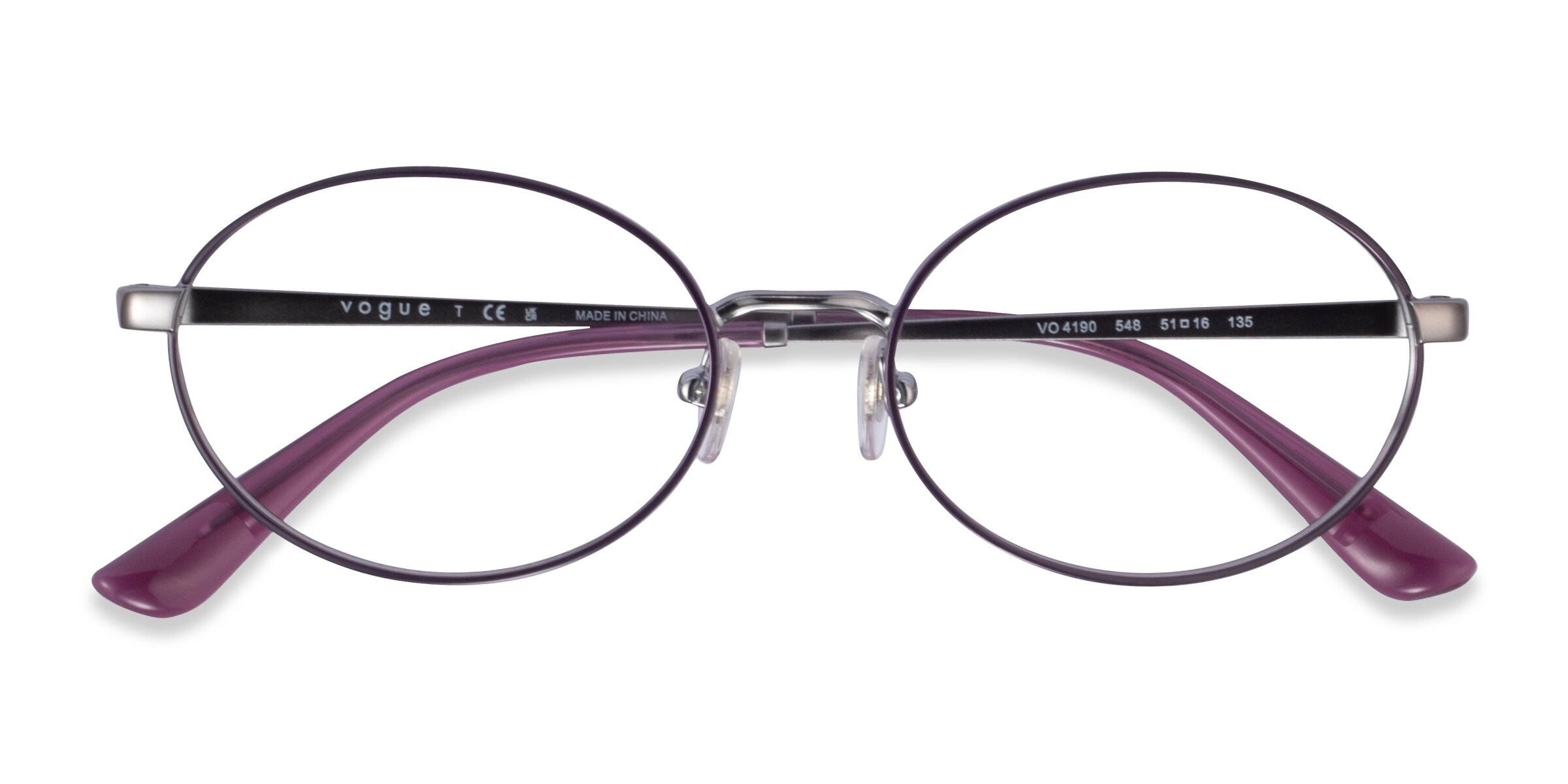 Vogue Eyewear VO4190 - Oval Gunmetal Violet Frame Glasses For Women