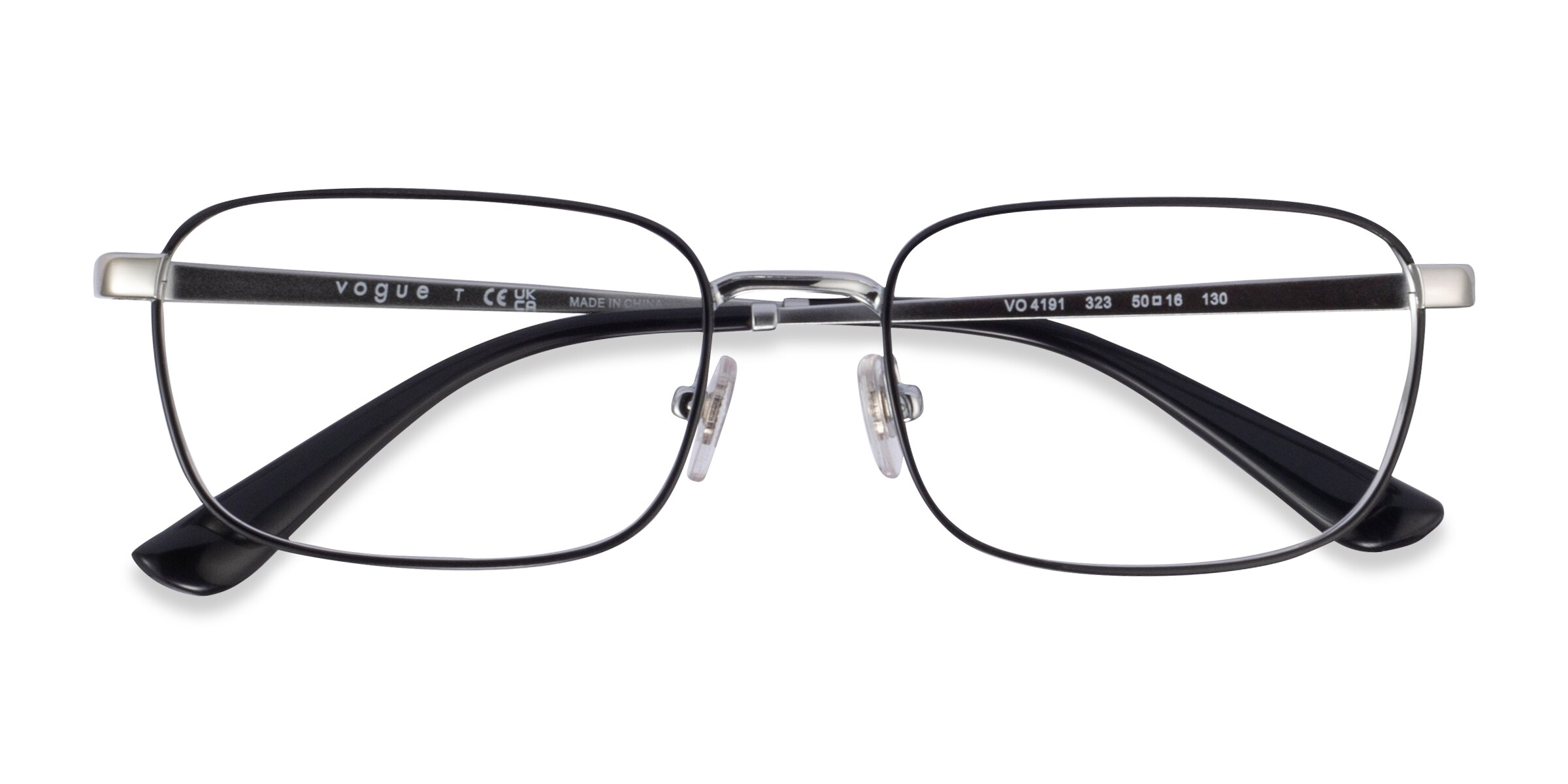 Vogue Eyewear VO4191 - Rectangle Black Silver Frame Eyeglasses