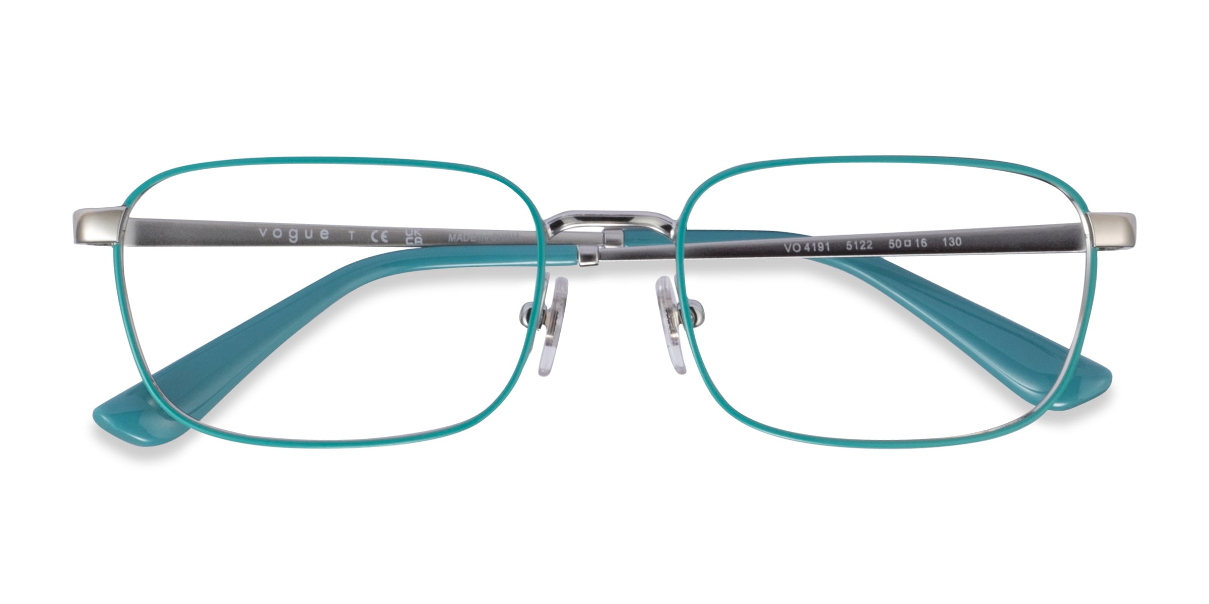 Vogue Eyewear VO4191 - Rectangle Turquoise Silver Frame Eyeglasses