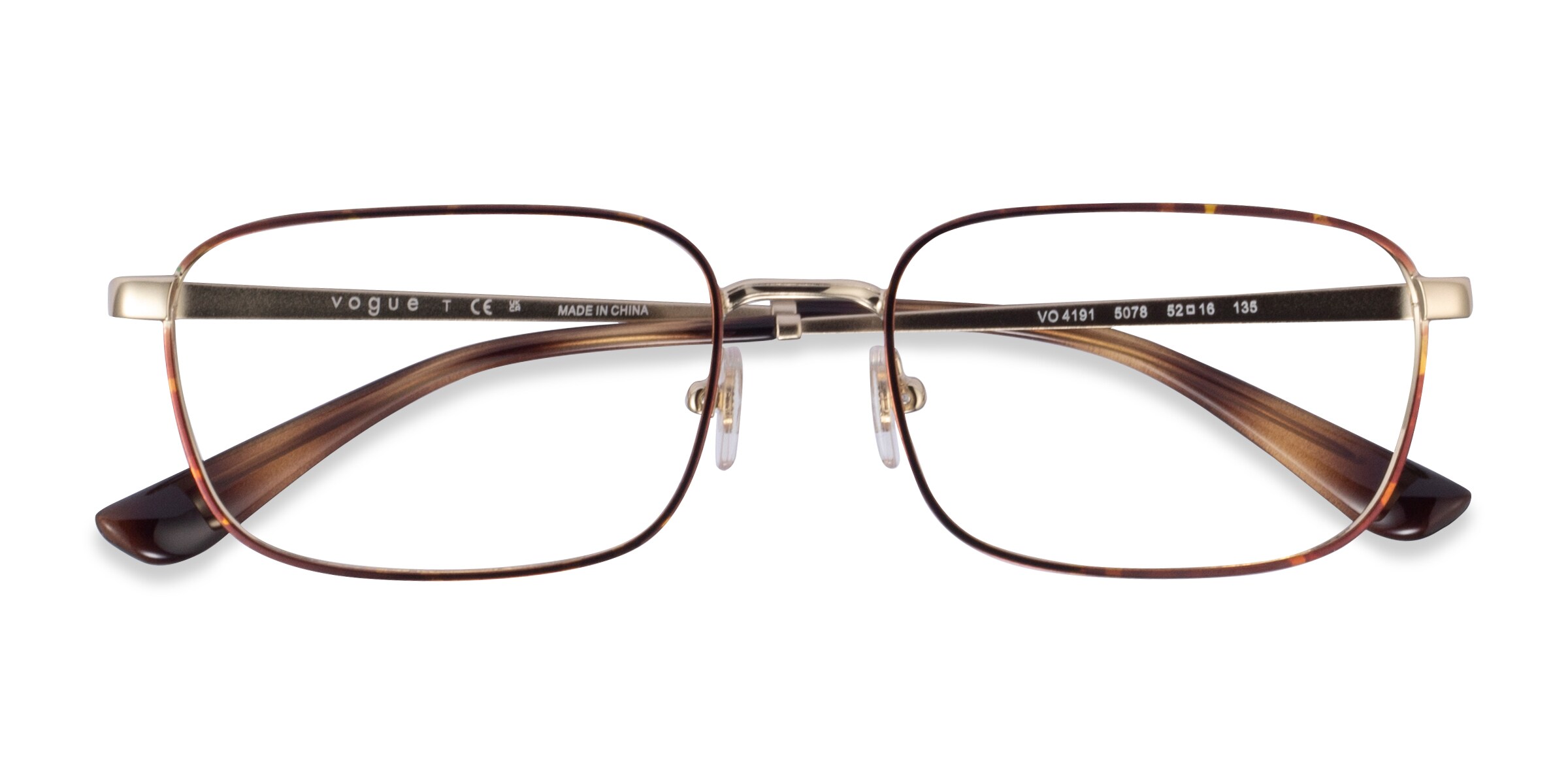 Vogue Eyewear VO4191 - Rectangle Tortoise Pale Gold Frame Eyeglasses