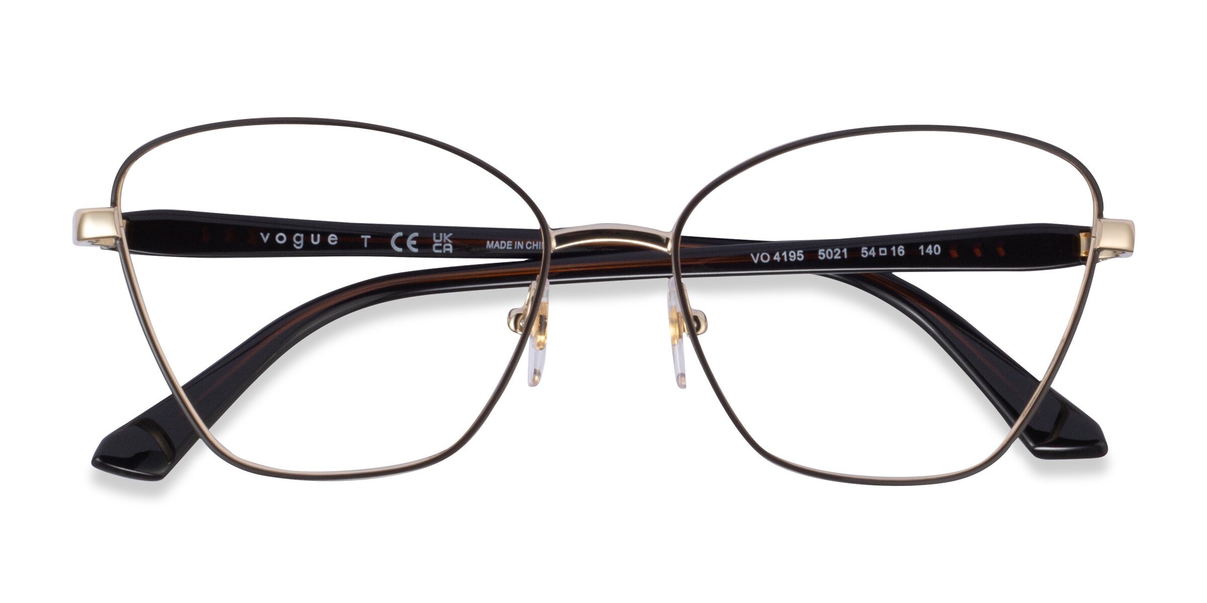 Vogue Eyewear VO4195 - Cat Eye Brown Pale Gold Frame Glasses For Women