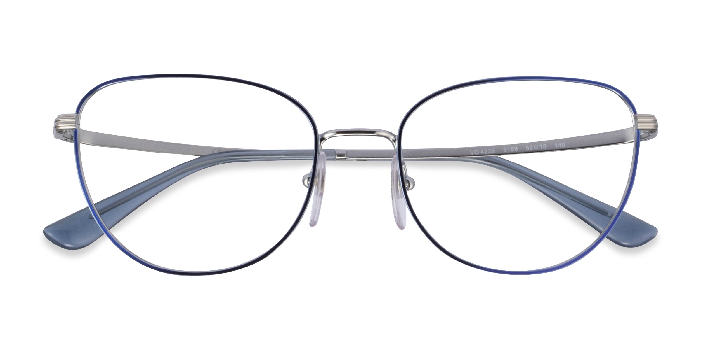 Vogue Eyewear VO4229 - Cat Eye Blue Silver Frame Glasses For Women