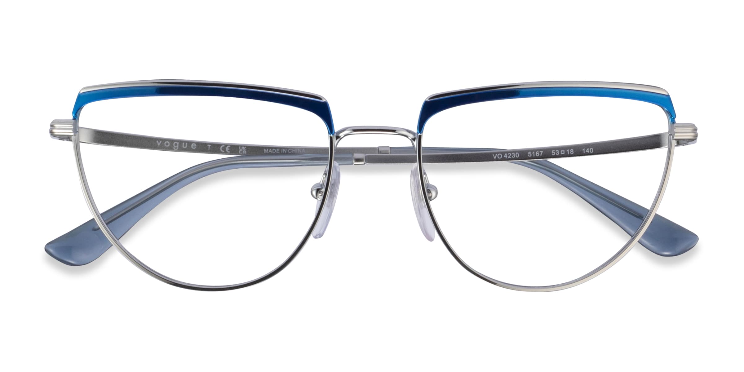Vogue Eyewear VO4230 - Geometric Blue Silver Frame Eyeglasses