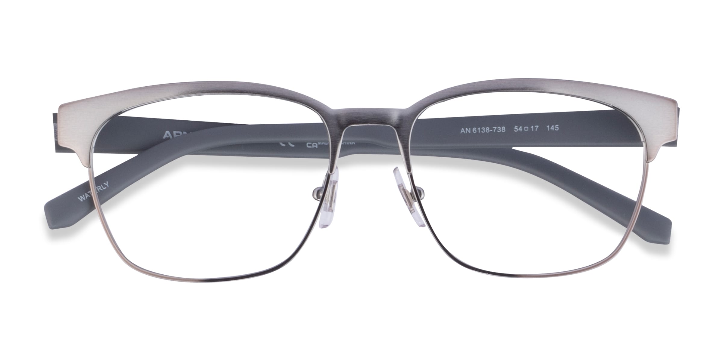 ARNETTE Waterly - Square Silver Gray Frame Eyeglasses