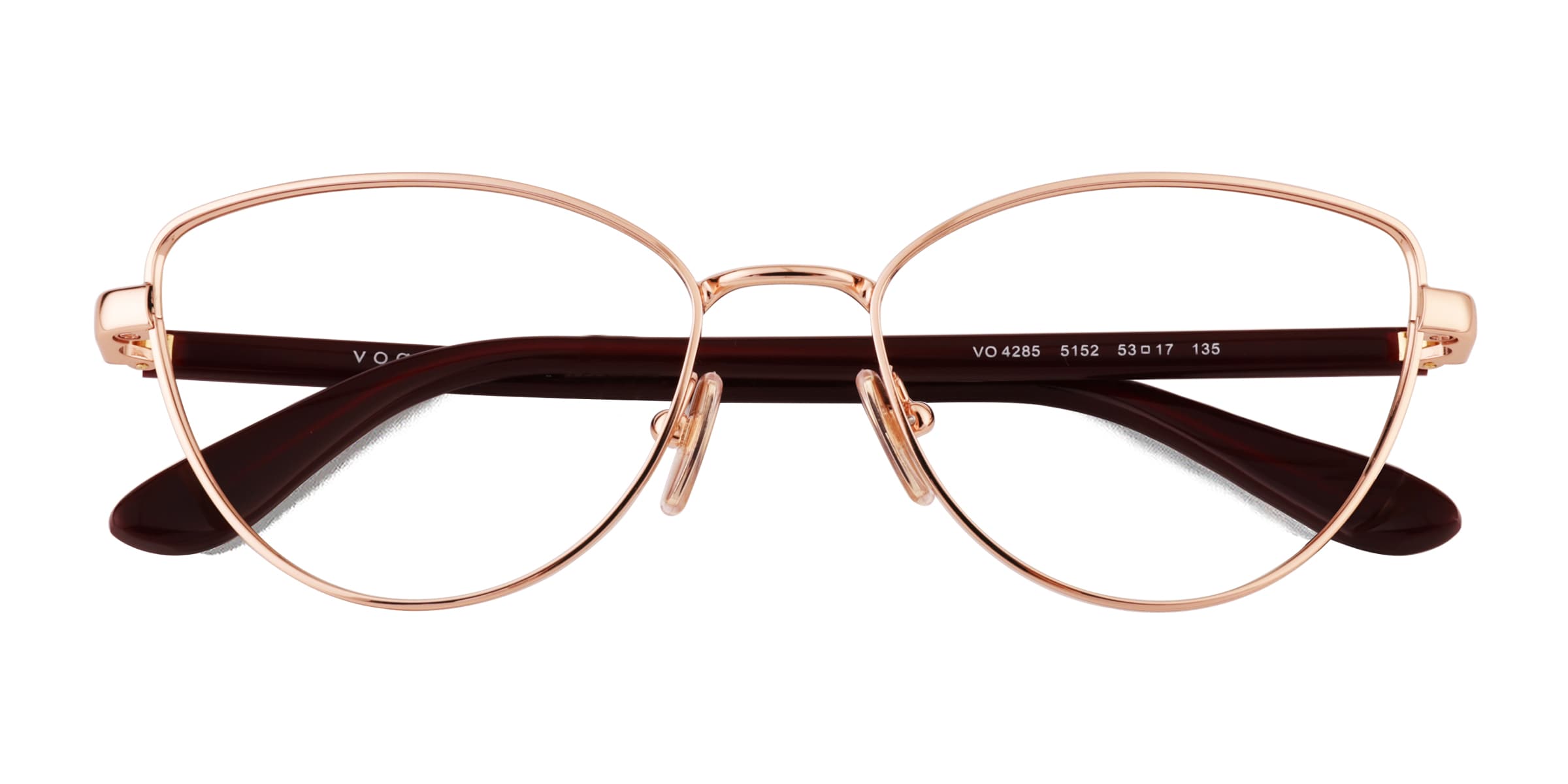 Vogue Eyewear VO4285 - Cat Eye Rose Gold Frame Glasses For Women