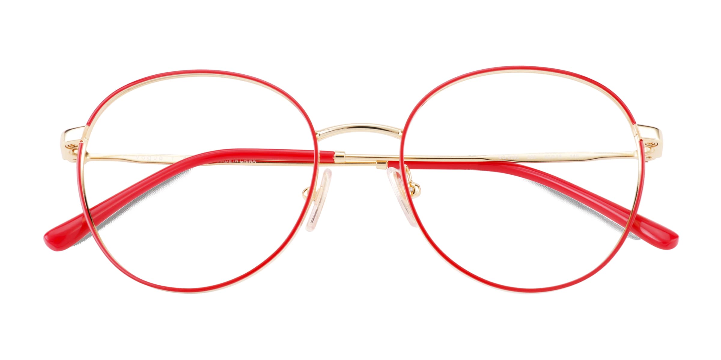 Vogue Eyewear VO4280 - Round Red Gold Frame Glasses For Women