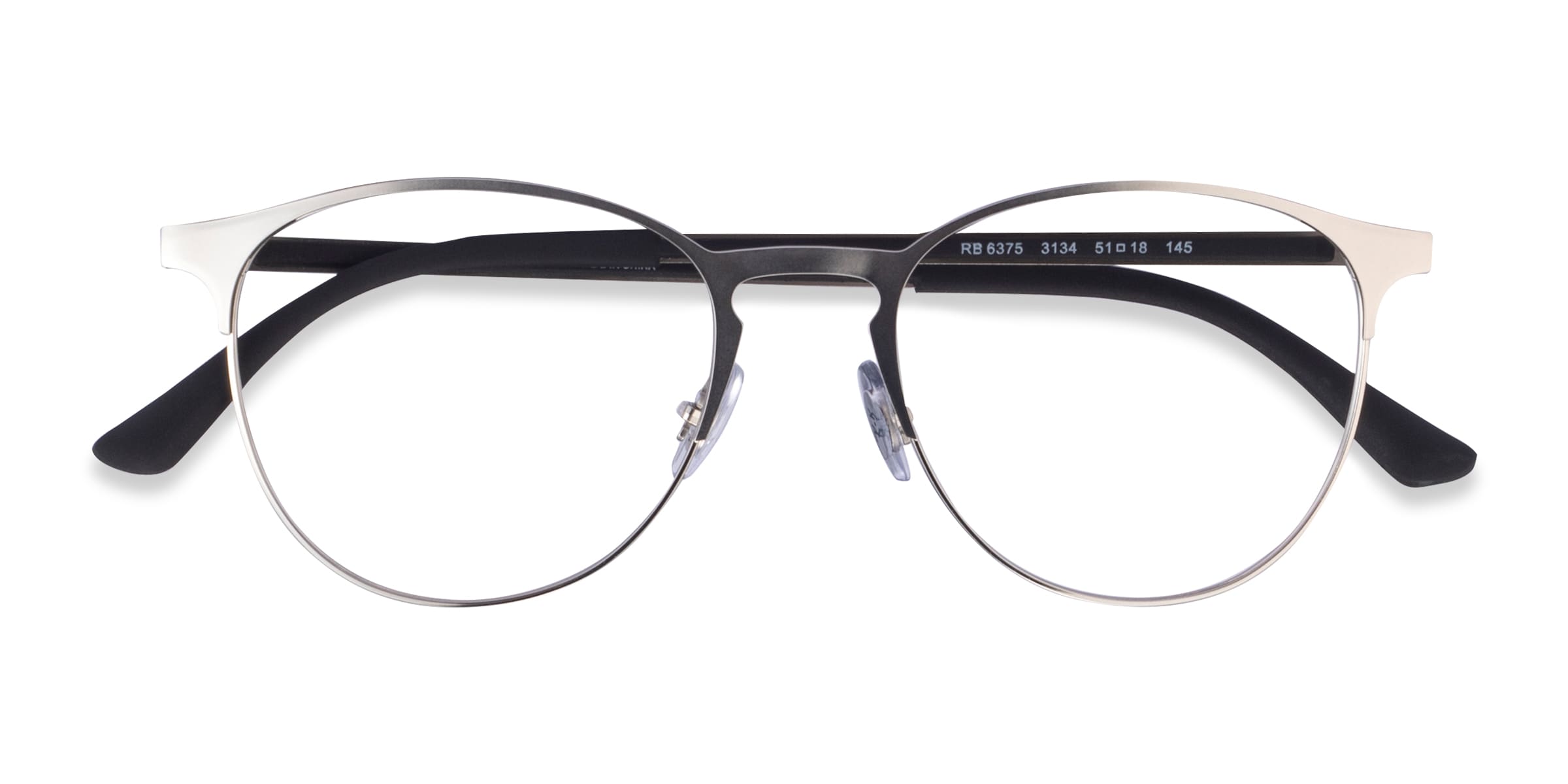 Ray-Ban RB6375 - Round Matte Silver Frame Eyeglasses