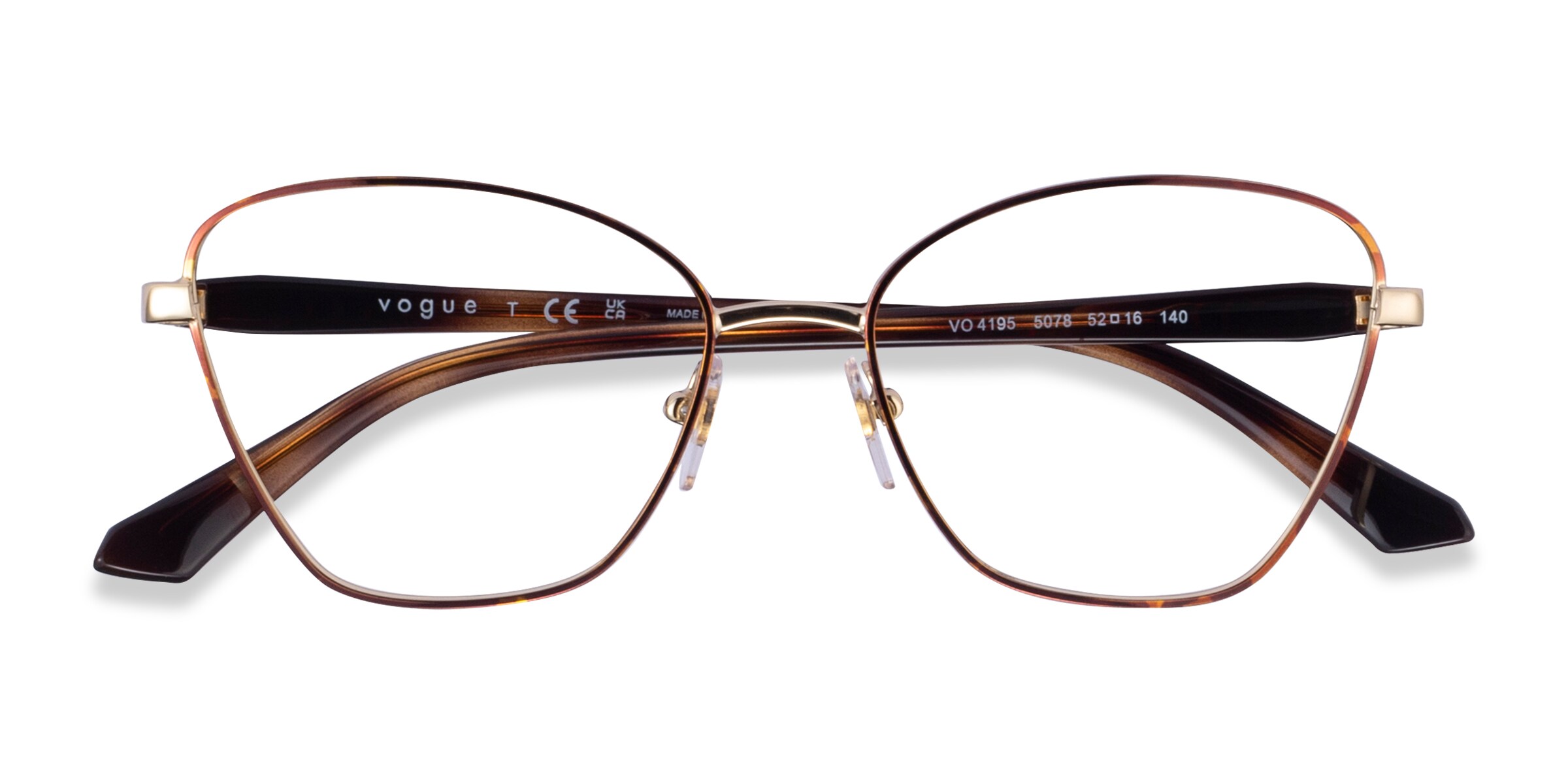 Vogue Eyewear VO4195 - Cat Eye Tortoise Gold Frame Glasses For Women
