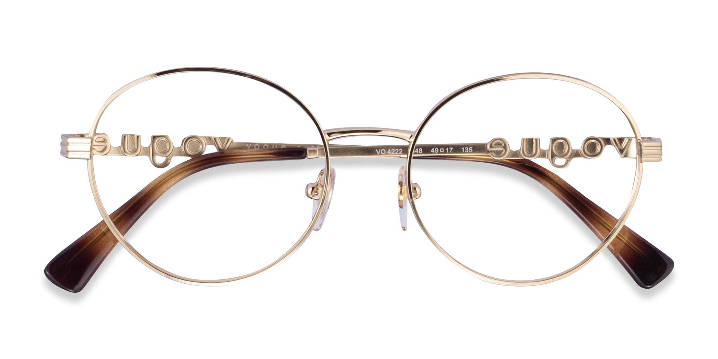 Vogue Eyewear VO4222 - Round Light Gold Frame Eyeglasses
