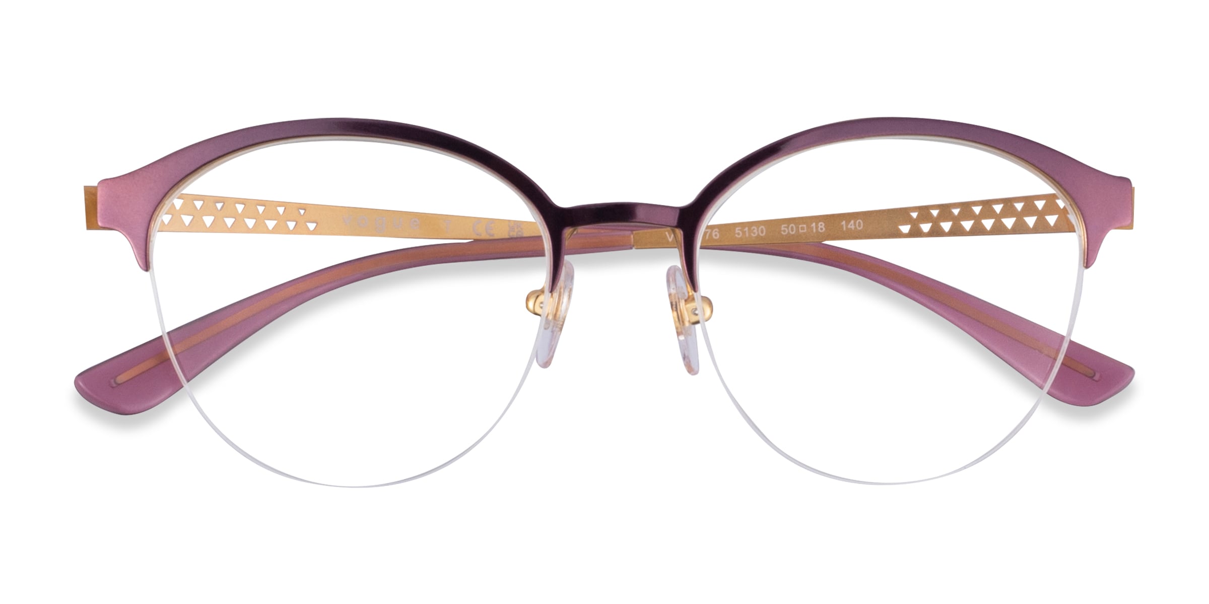 Vogue Eyewear VO4176 - Round Shiny Purple Frame Glasses For Women