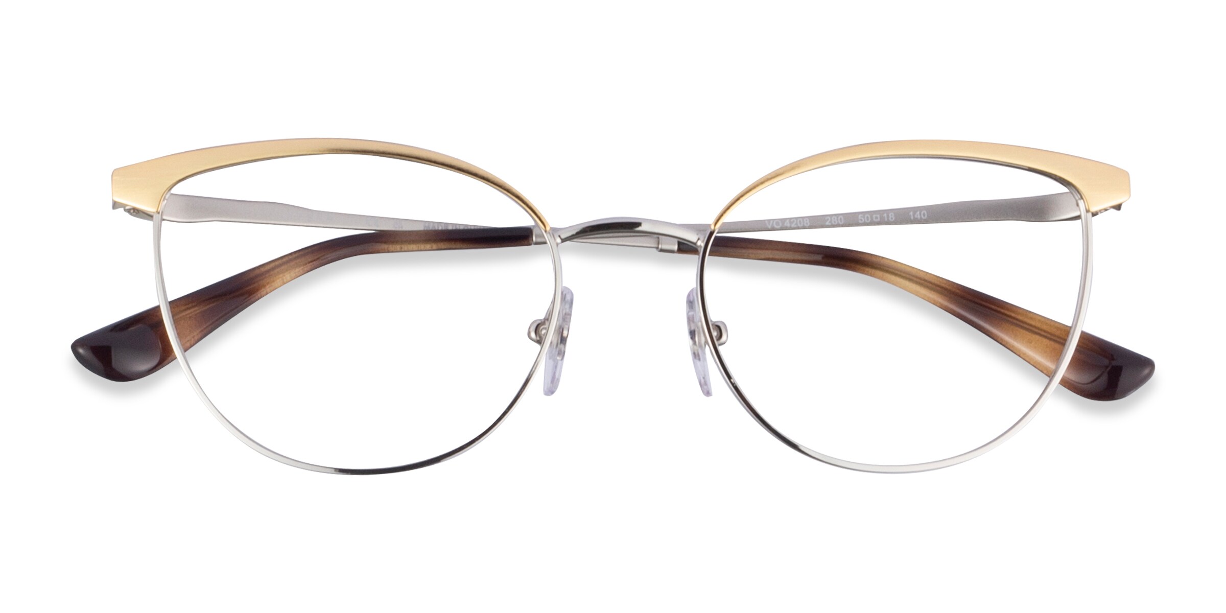 Vogue Eyewear VO4208 - Cat Eye Gold Silver Frame Glasses For Women