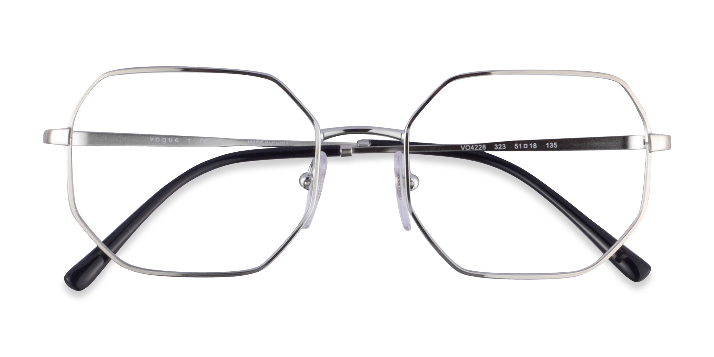 Vogue Eyewear VO4228 - Geometric Shiny Silver Frame Eyeglasses