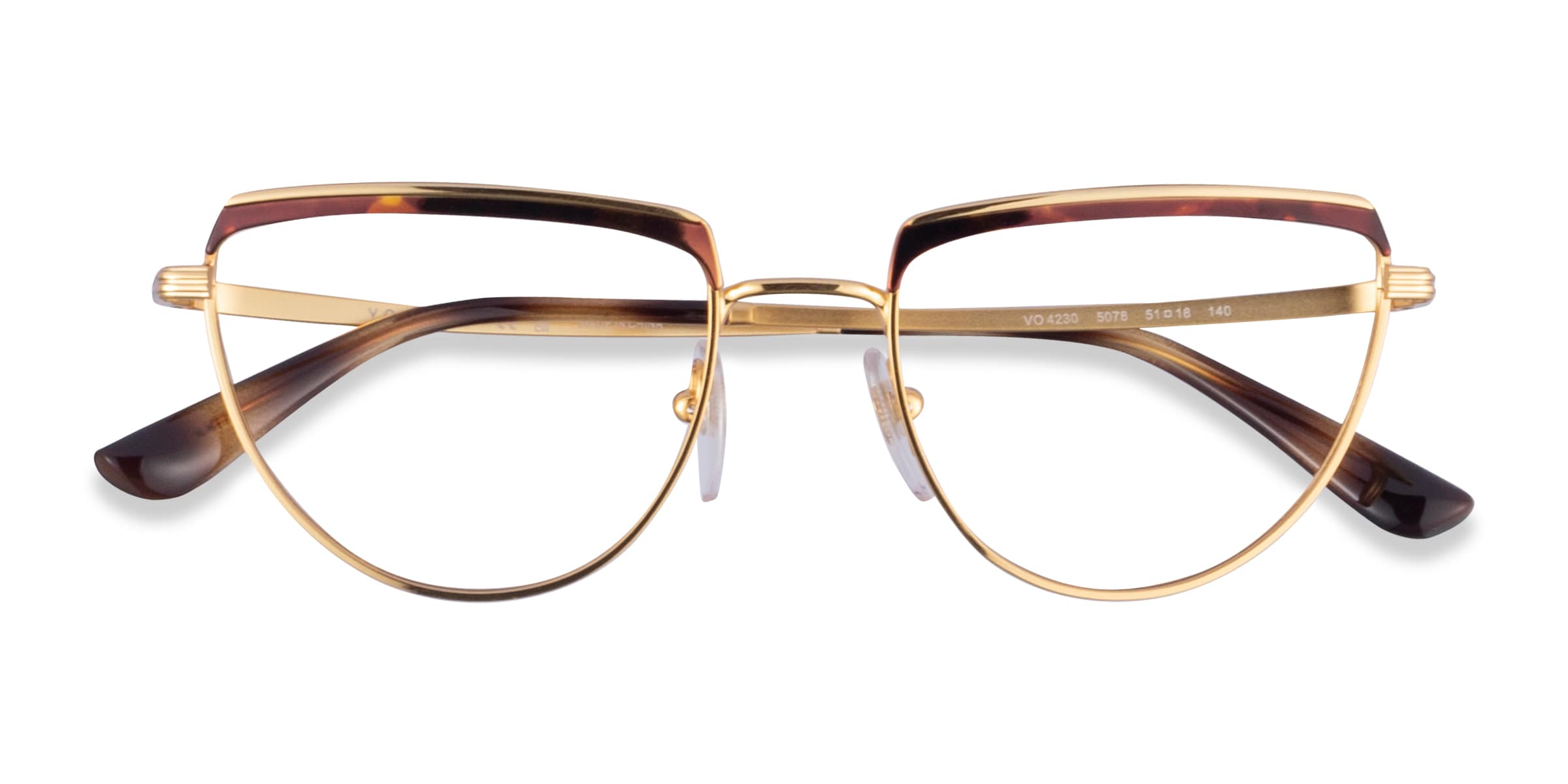 Vogue Eyewear VO4230 - Geometric Tortoise Gold Frame Eyeglasses