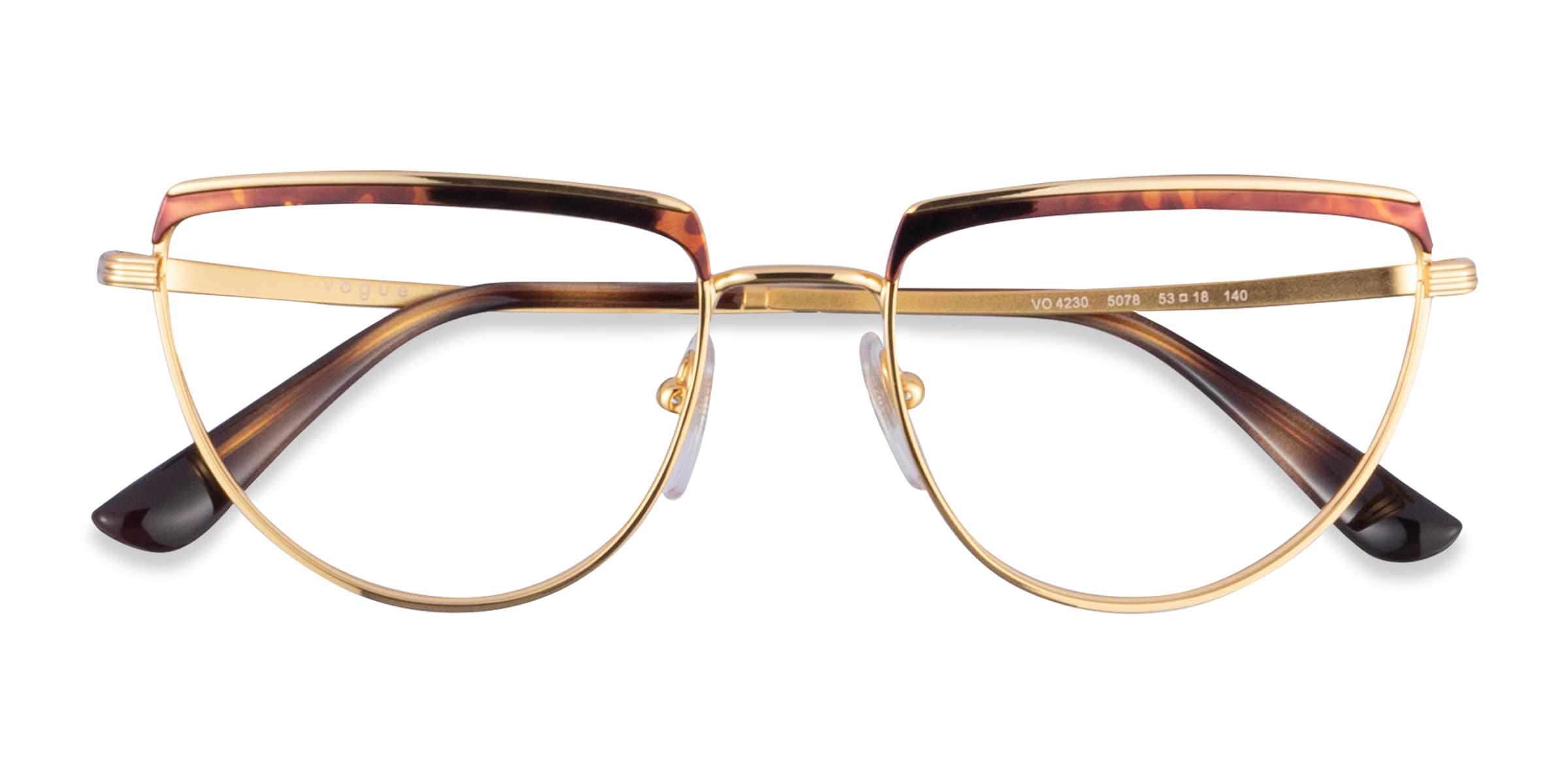 Vogue Eyewear VO4230 - Geometric Gold Tortoise Frame Eyeglasses