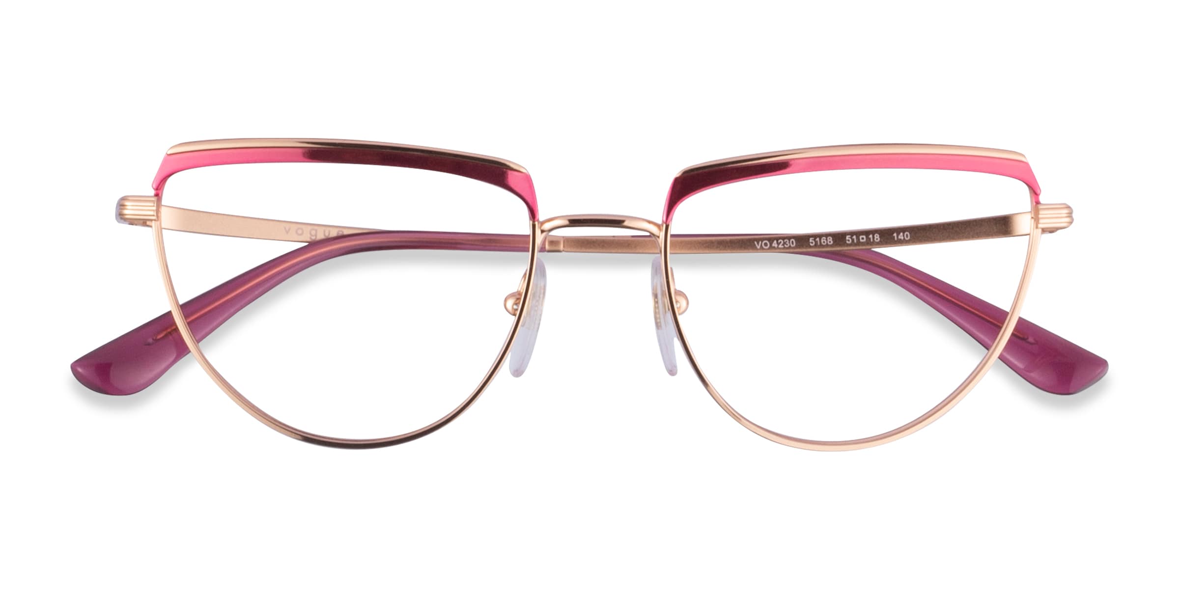 Vogue Eyewear VO4230 - Geometric Pink Rose Gold Frame Glasses For Women