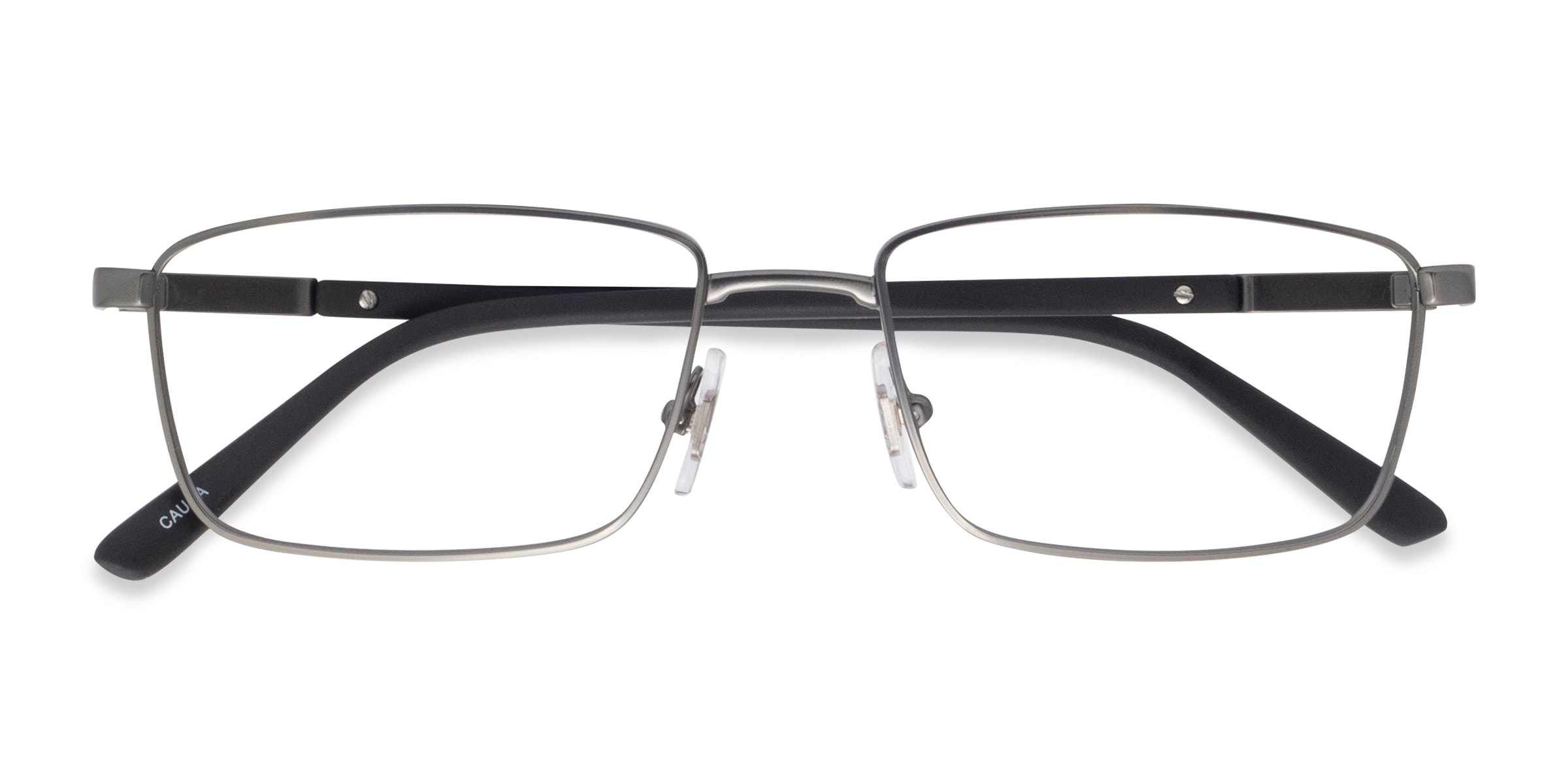 ARNETTE Cauca - Rectangle Matte Gunmetal Frame Glasses For Men