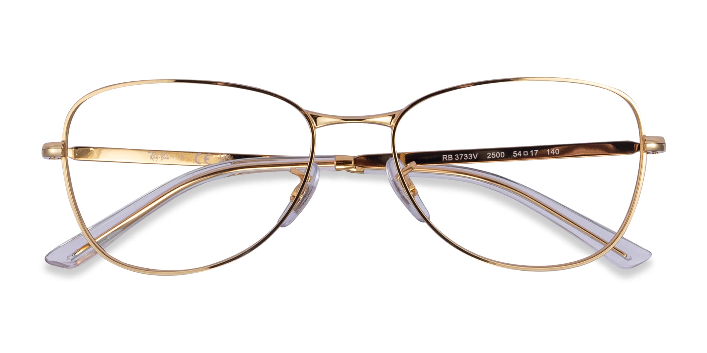 Ray-Ban RB3733V - Cat Eye Shiny Gold Frame Eyeglasses