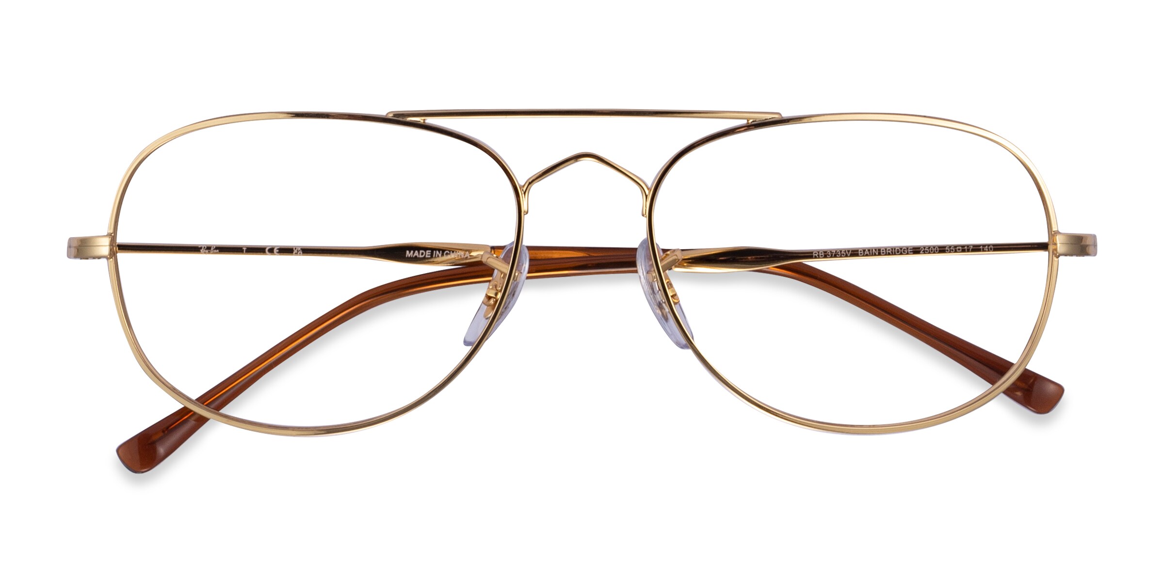 Ray-Ban RB3735V Bain Bridge - Aviator Gold Frame Eyeglasses