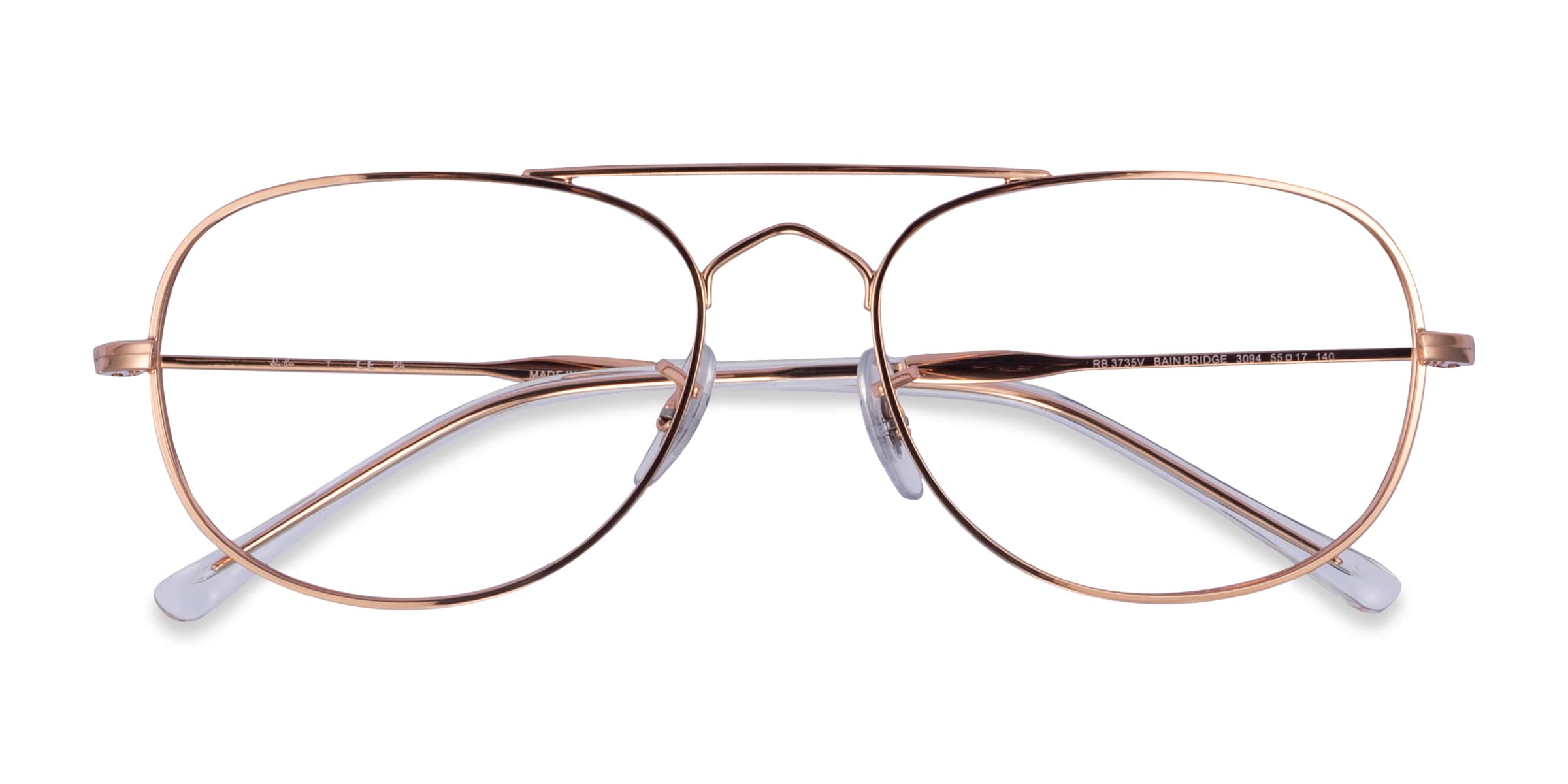 Ray-Ban RB3735V Bain Bridge - Aviator Rose Gold Frame Eyeglasses