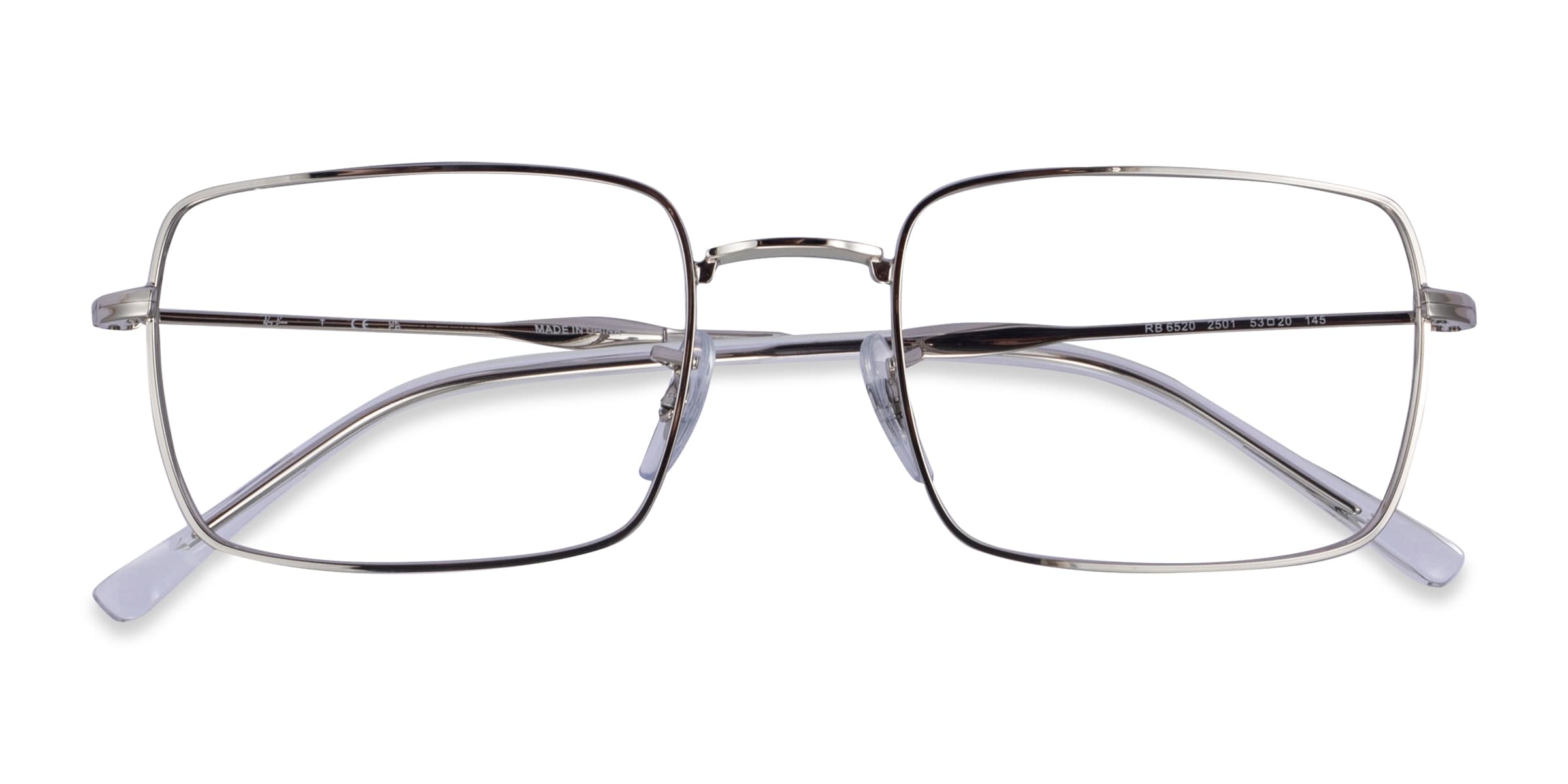 Ray-Ban RB6520 - Rectangle Silver Frame Eyeglasses